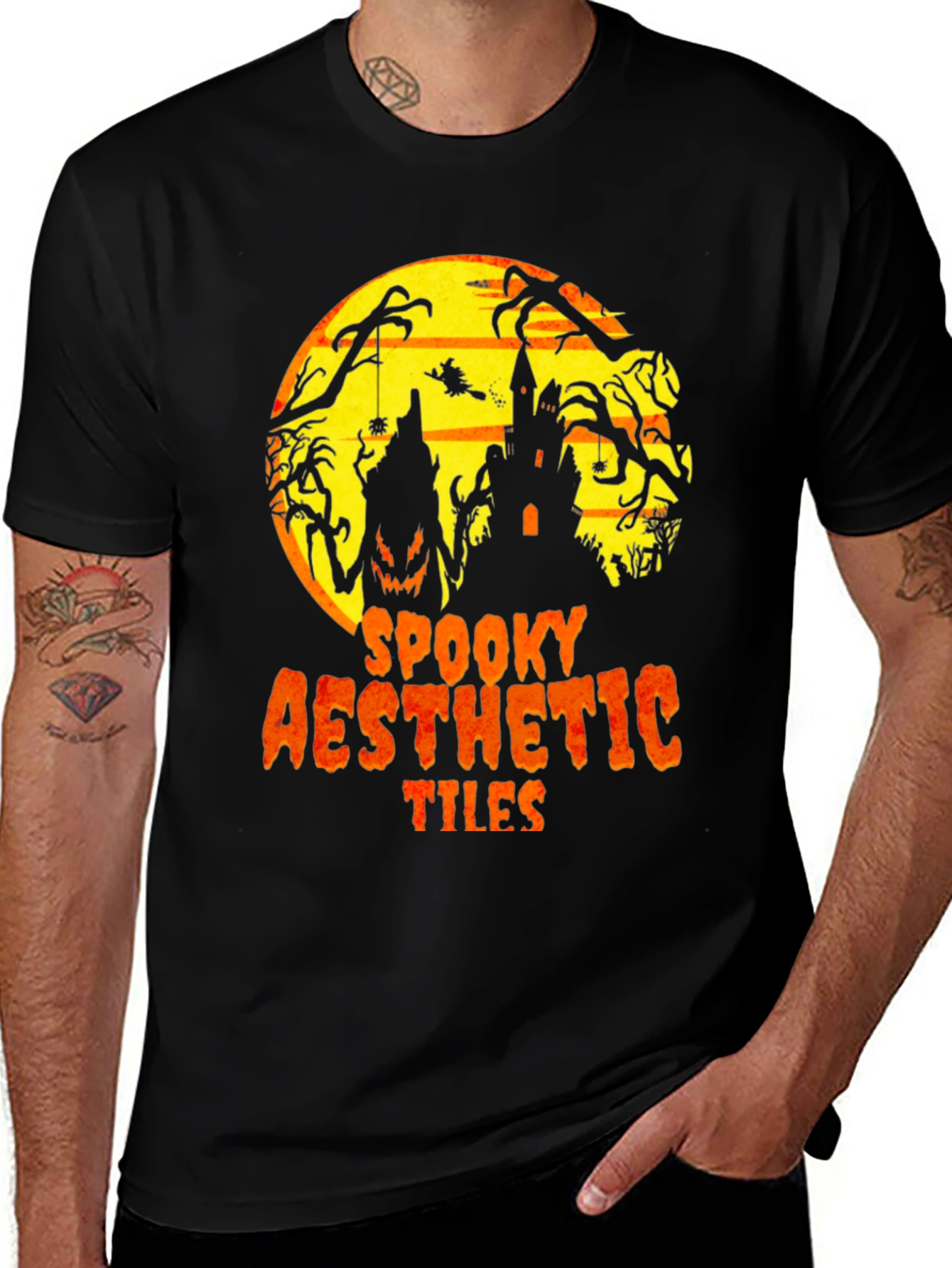 Spooky Aesthetic Tiles Graphic T-Shirt