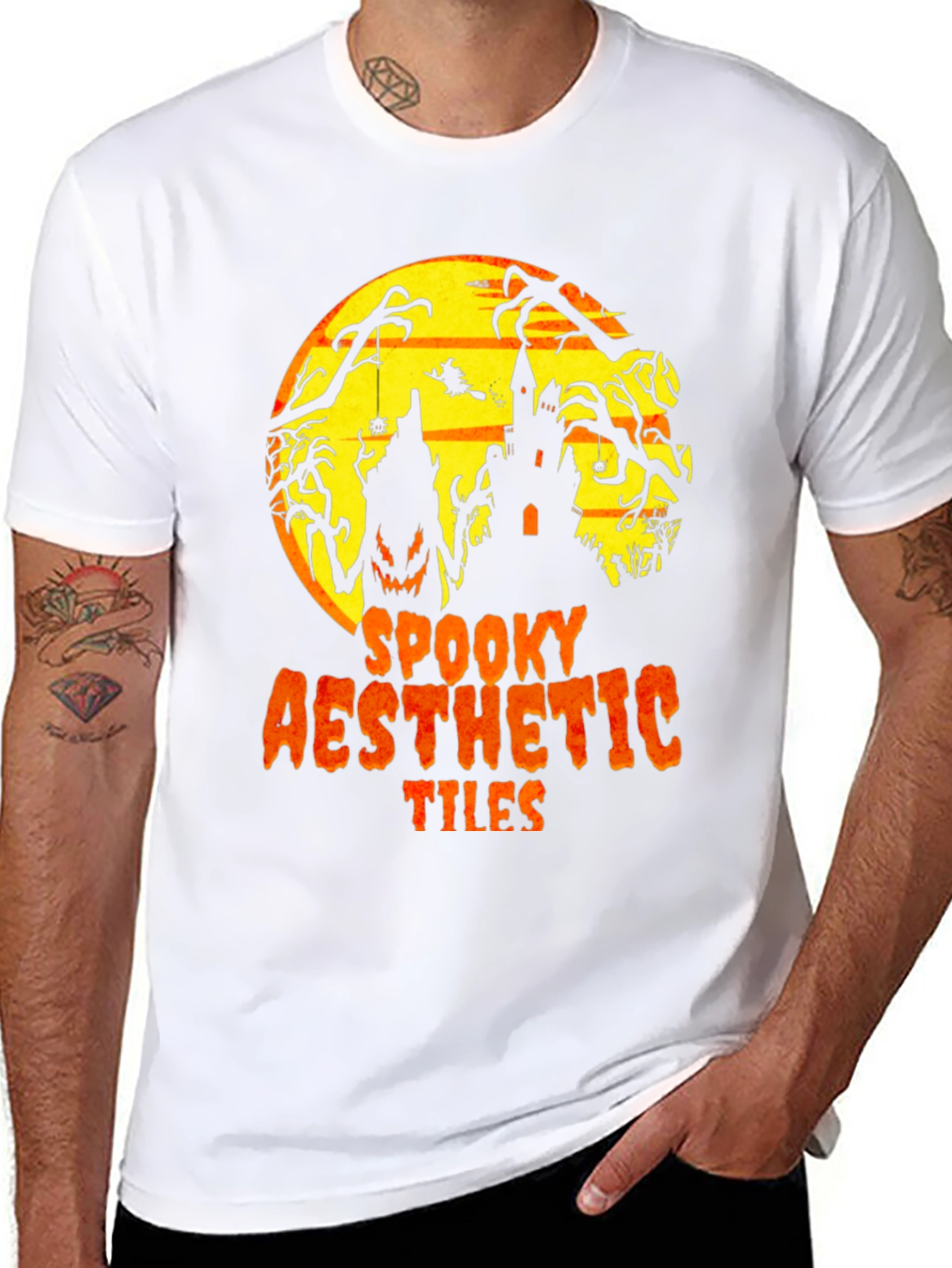 Spooky Aesthetic Tiles Graphic T-Shirt