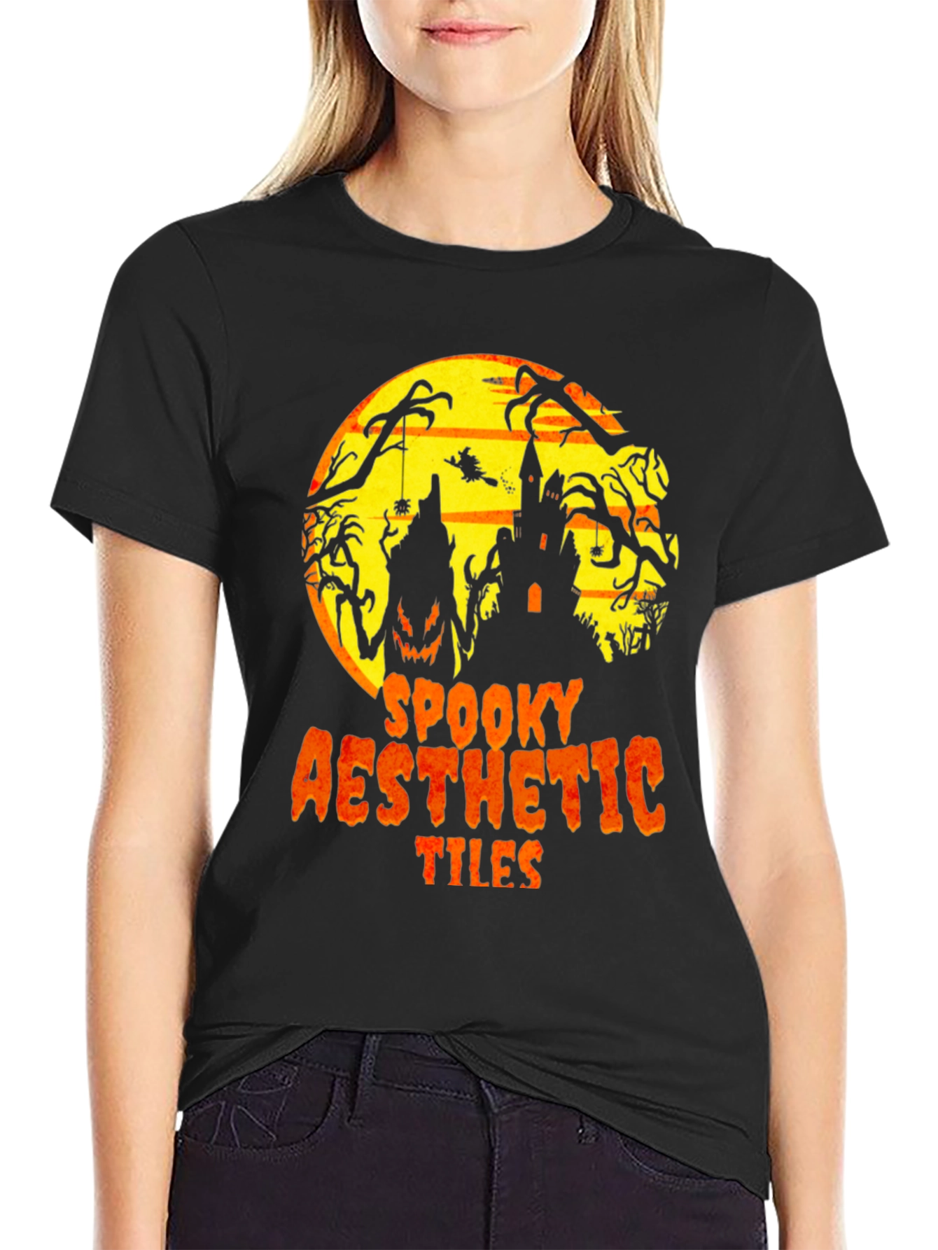 Spooky Aesthetic Tiles Graphic T-Shirt