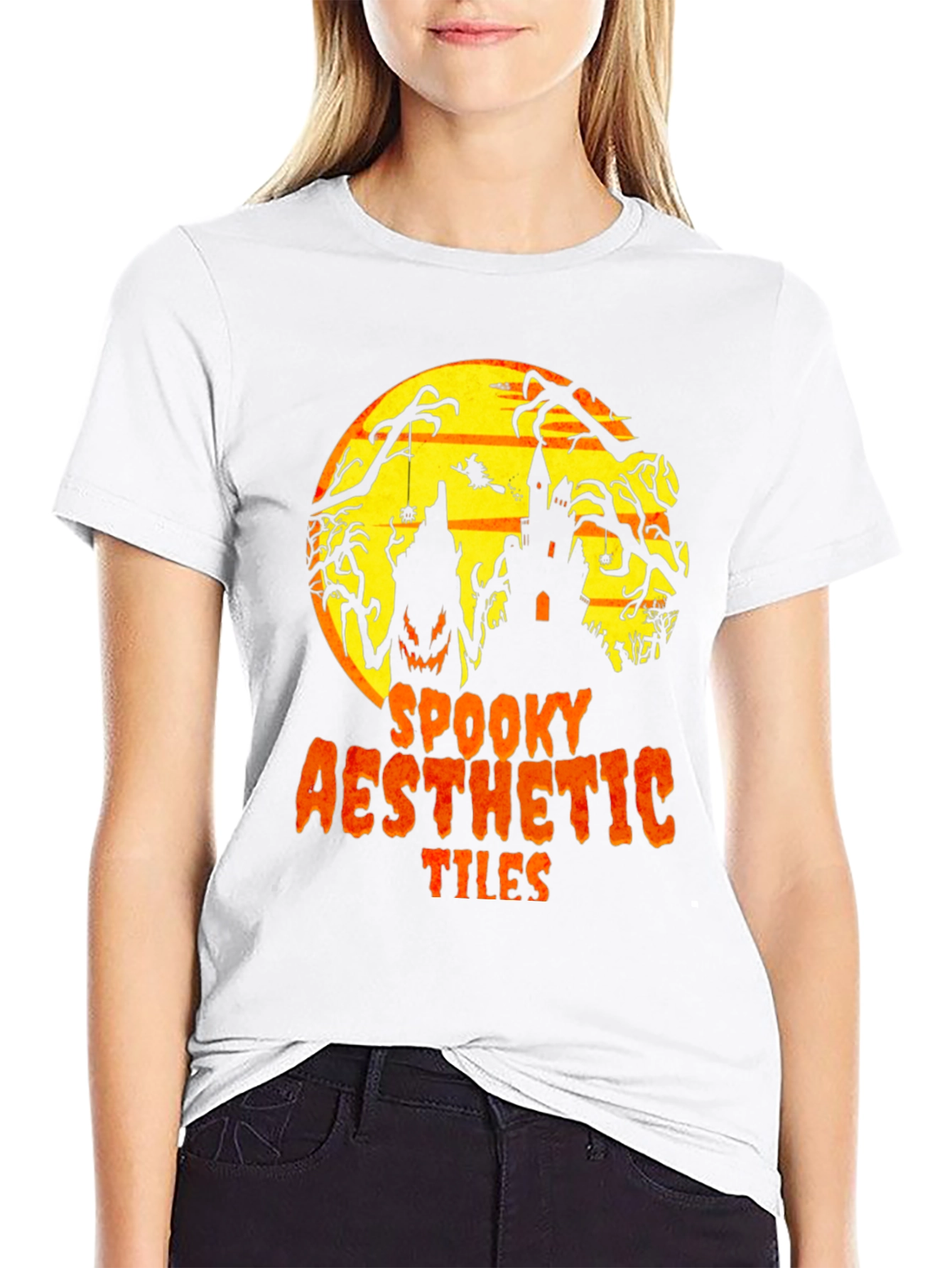 Spooky Aesthetic Tiles Graphic T-Shirt