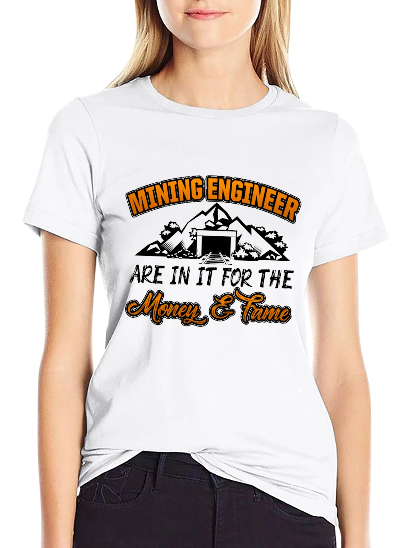 Mining Engineer Money & Fame Black T-Shirt