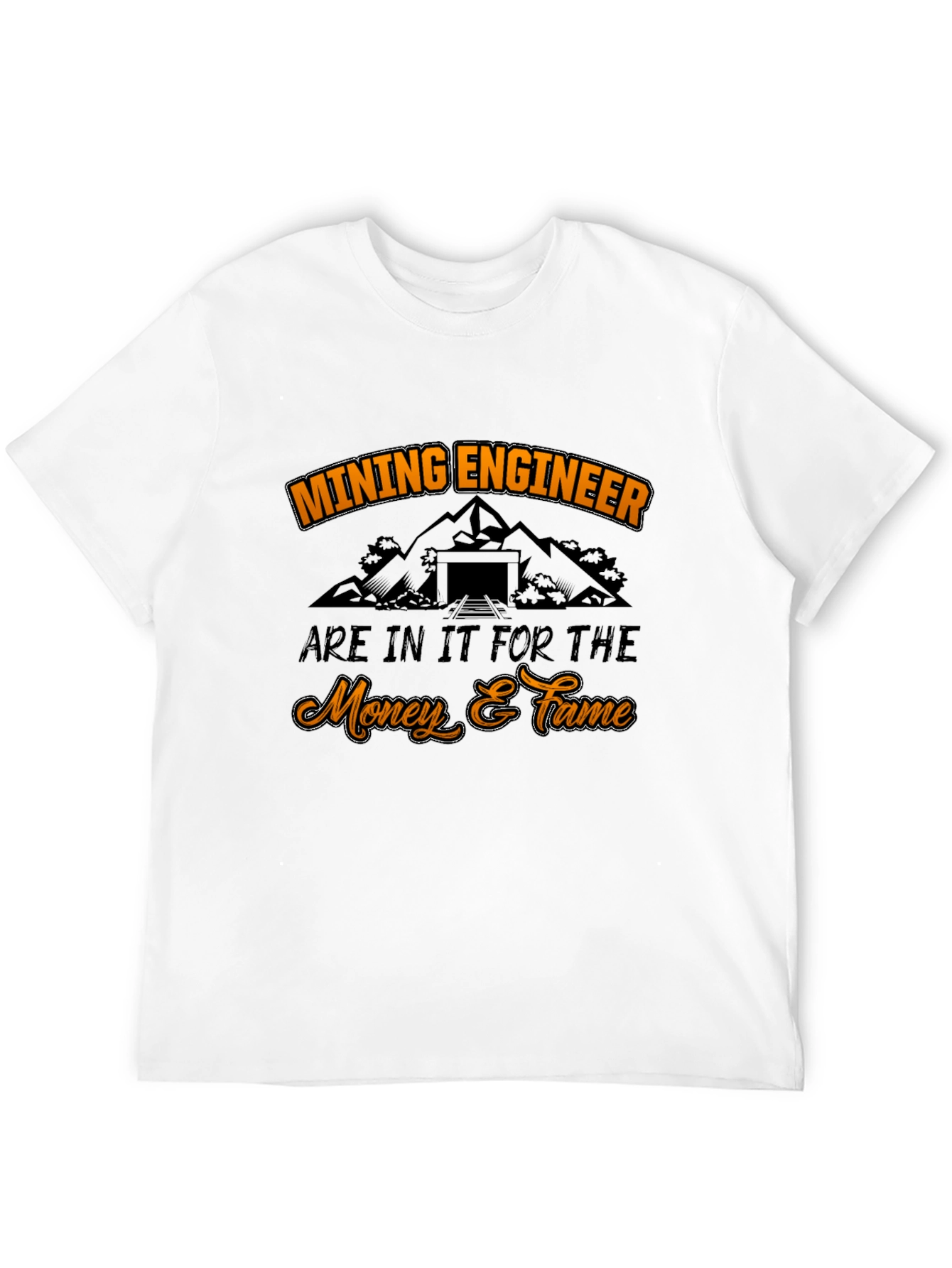 Mining Engineer Money & Fame Black T-Shirt
