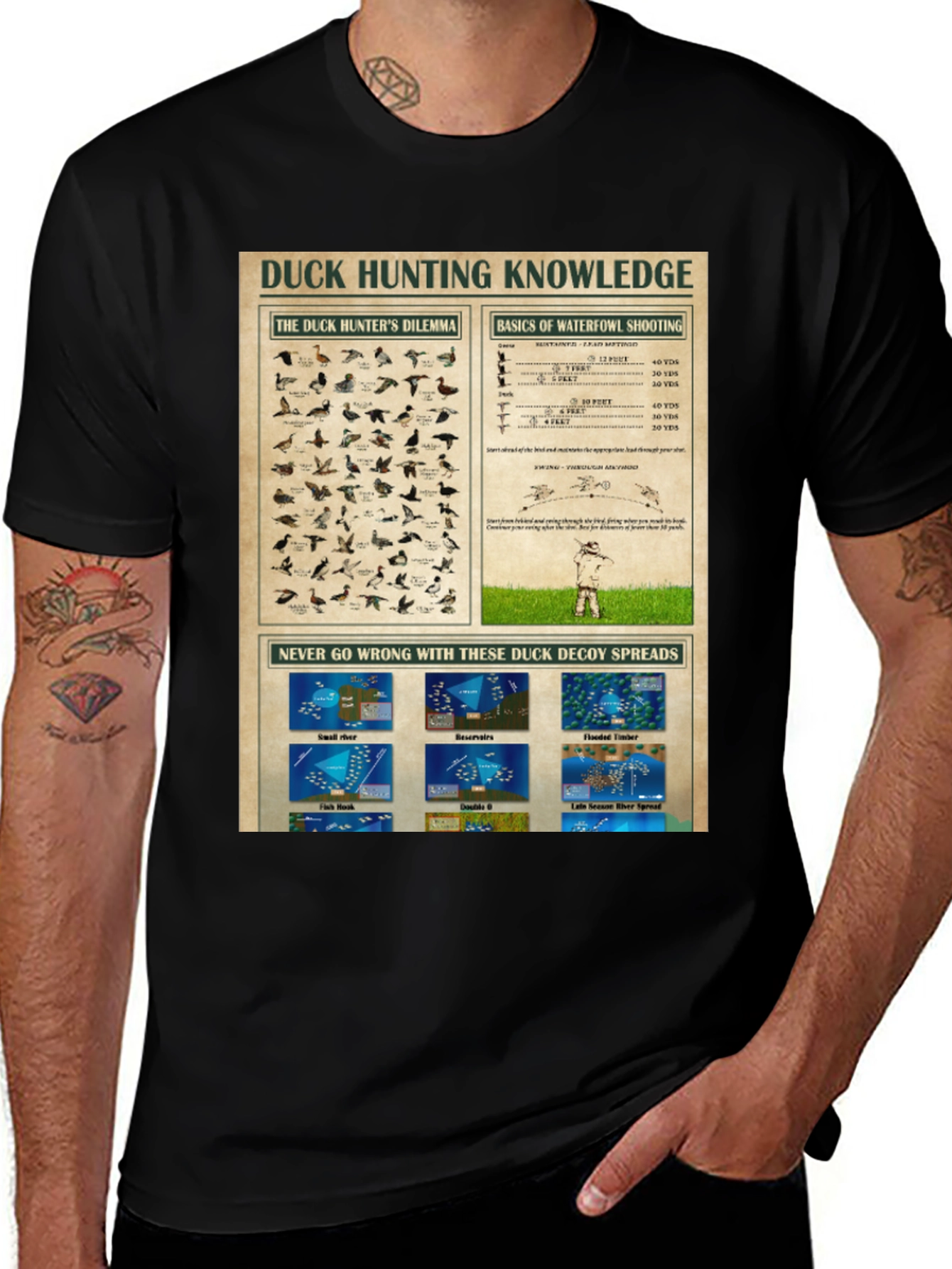 Duck Hunting Knowledge Black T-Shirt