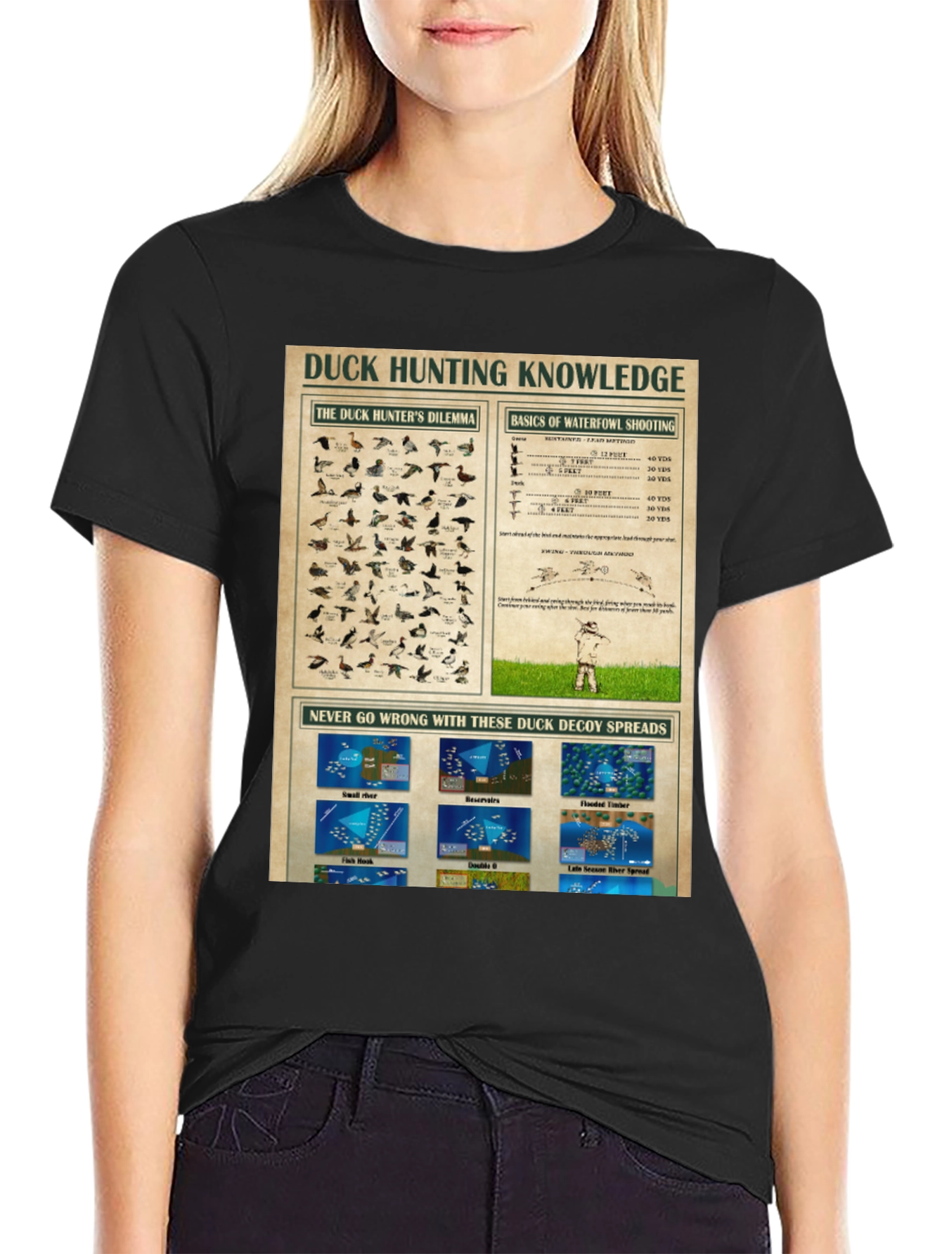Duck Hunting Knowledge Black T-Shirt