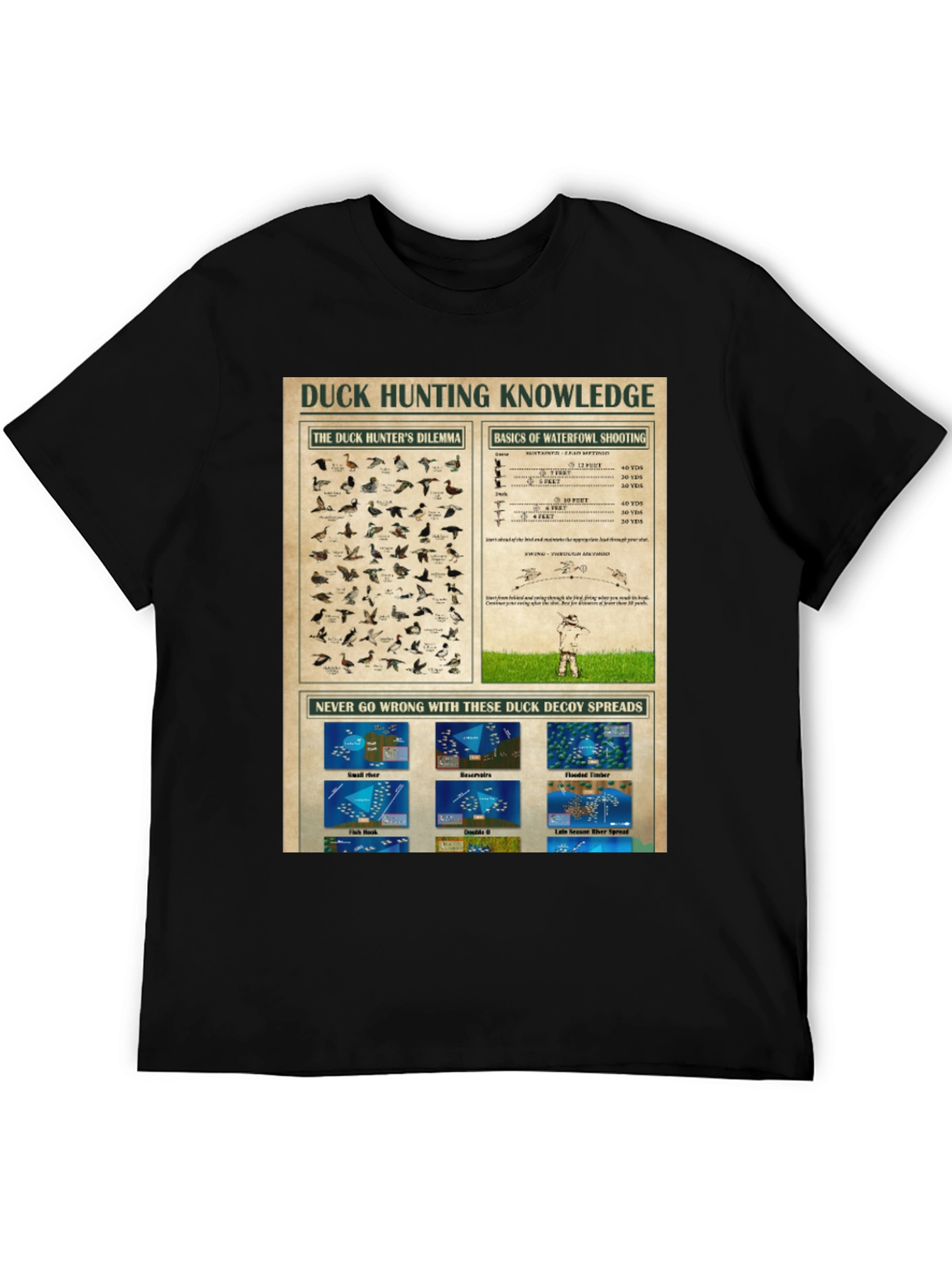 Duck Hunting Knowledge Black T-Shirt