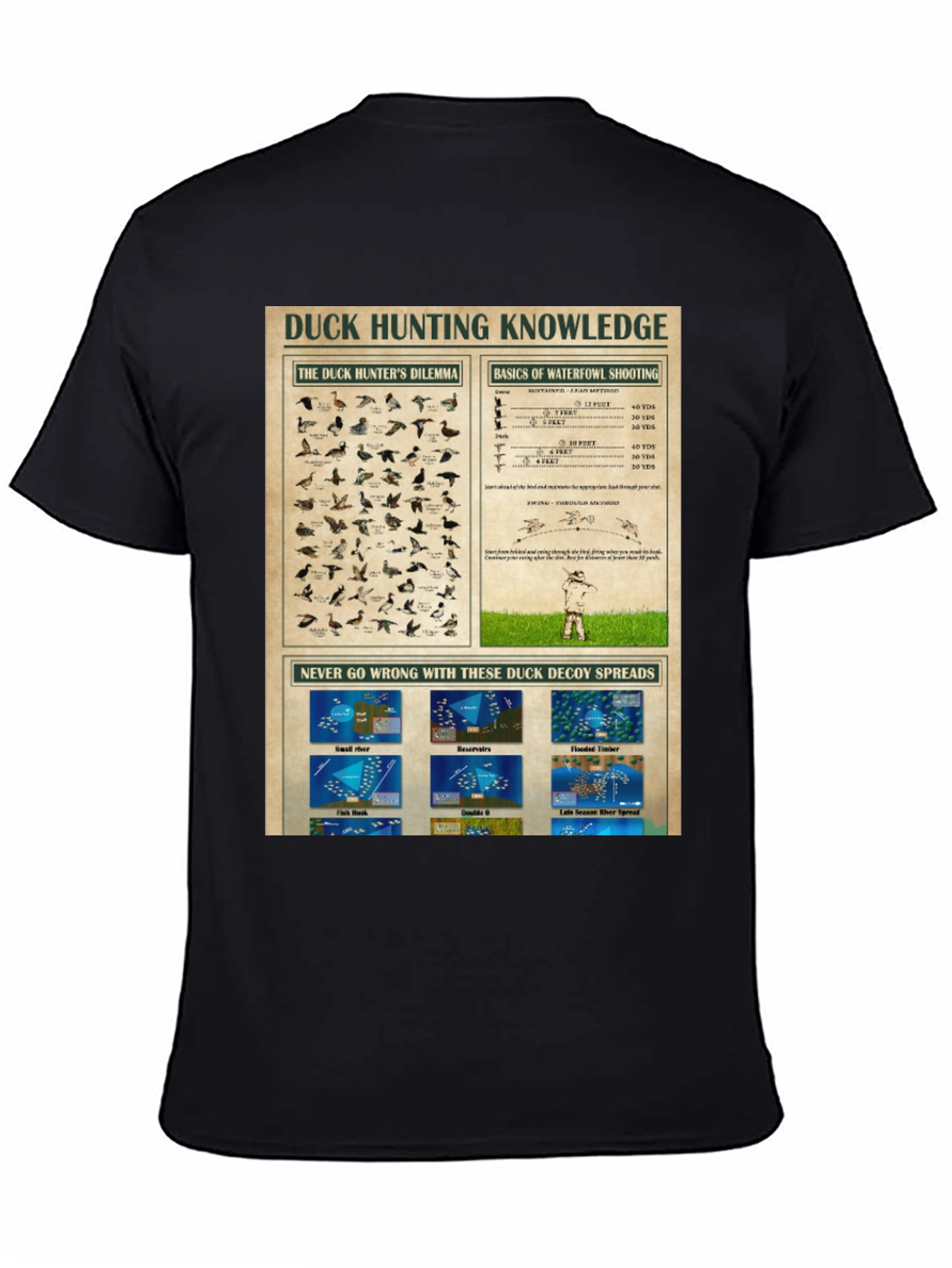 Duck Hunting Knowledge Black T-Shirt