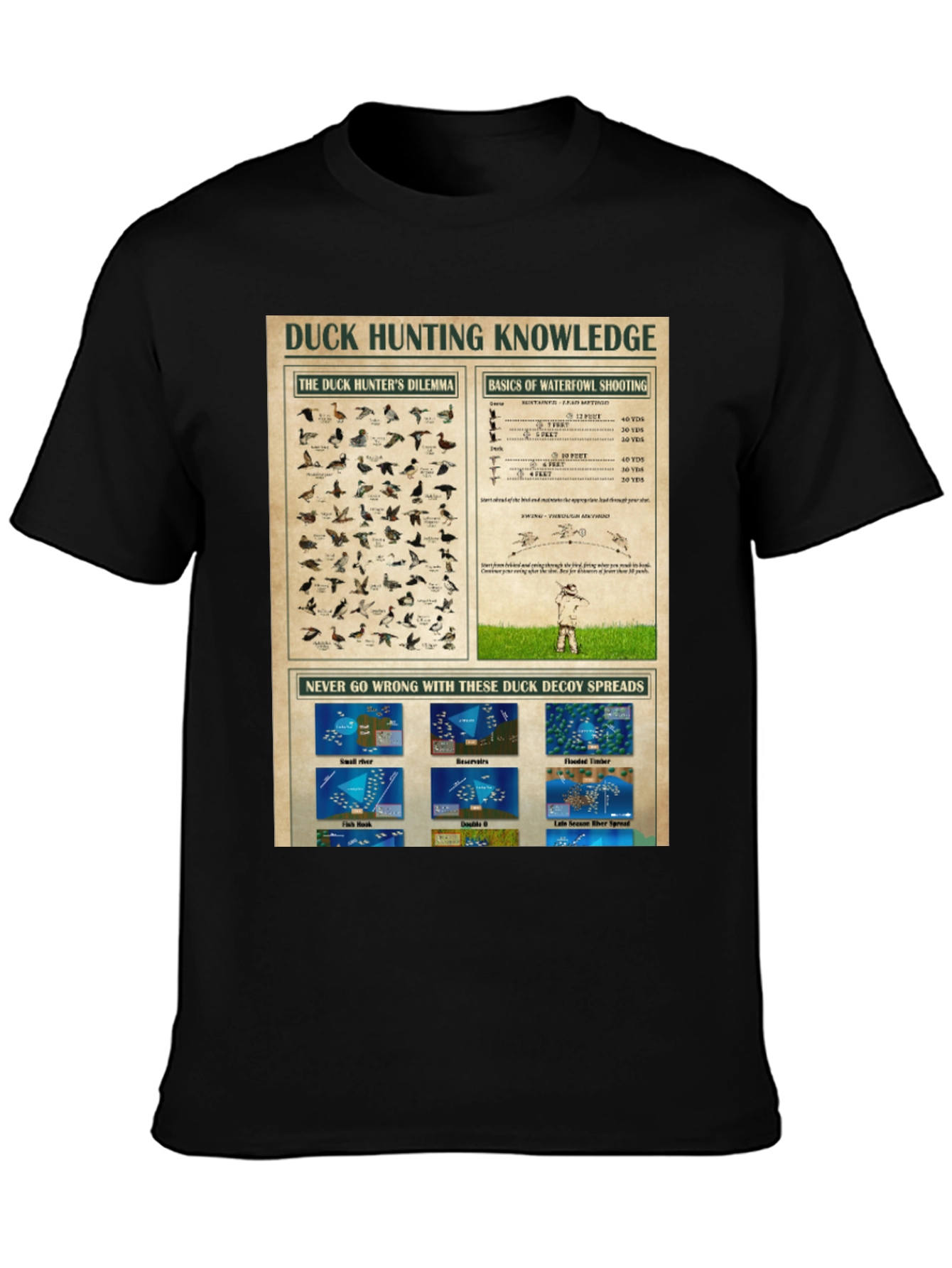 Duck Hunting Knowledge Black T-Shirt