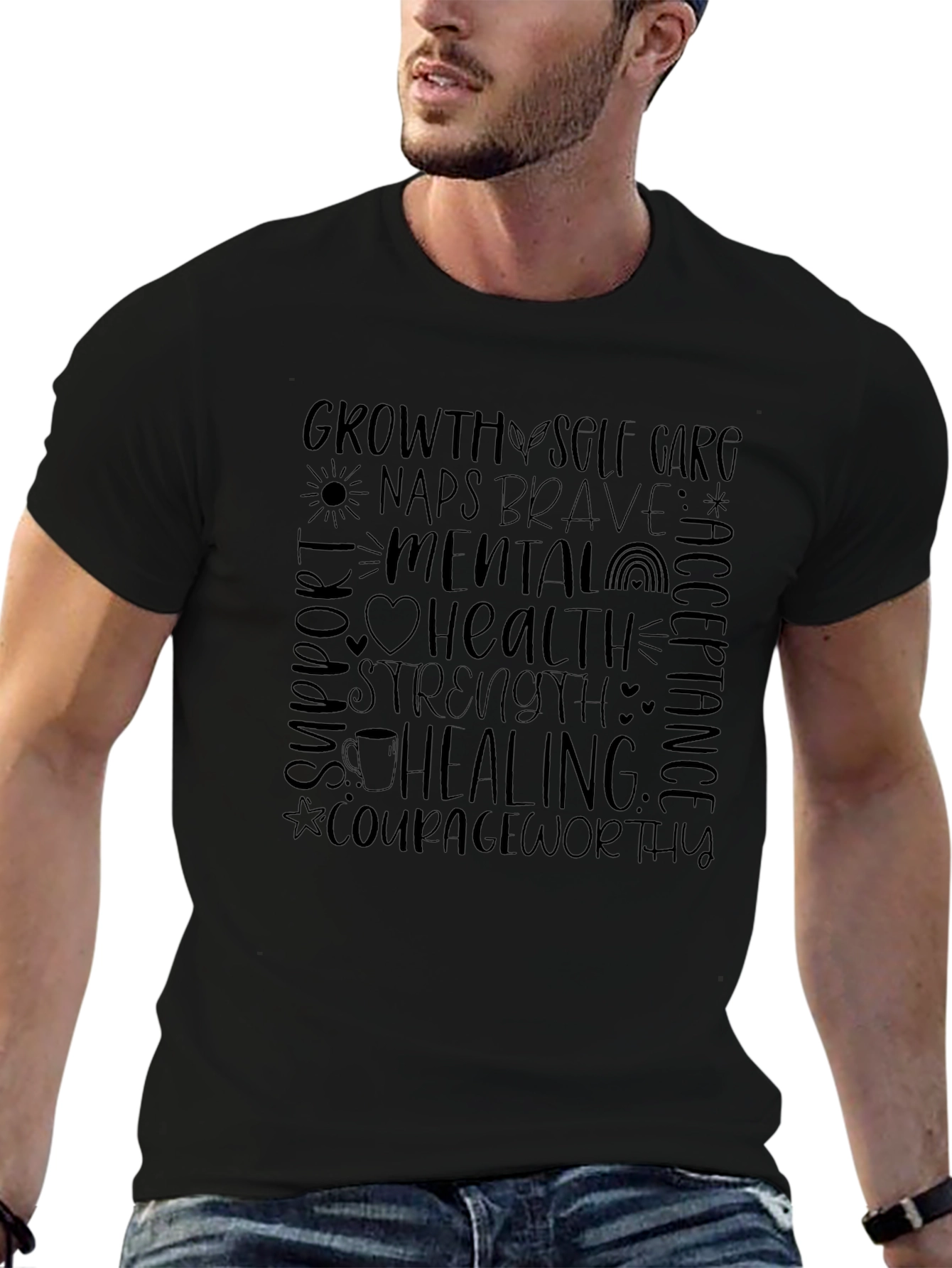 Mental Health Empowerment T-Shirt - Black