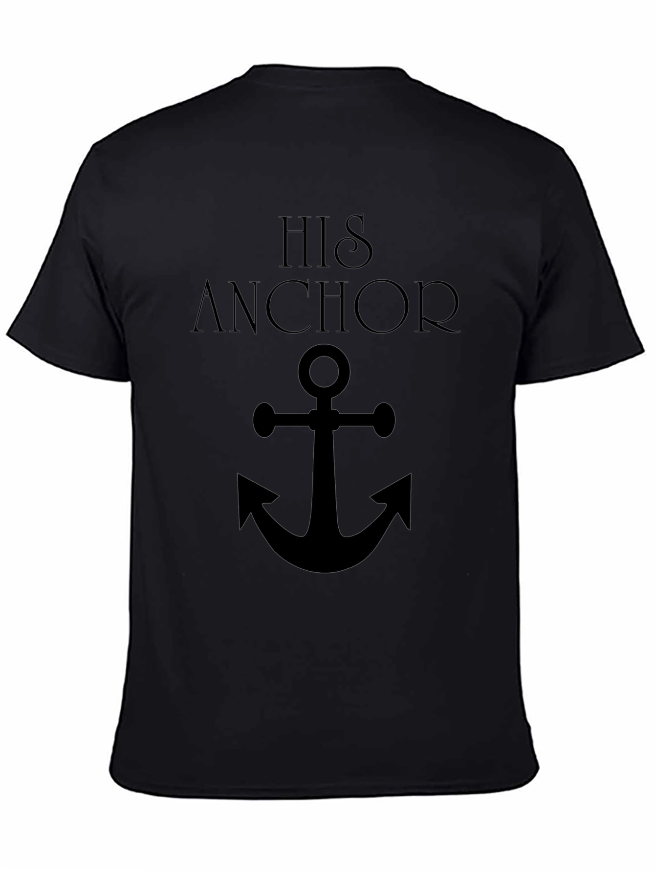 His Anchor Black Graphic Tee
