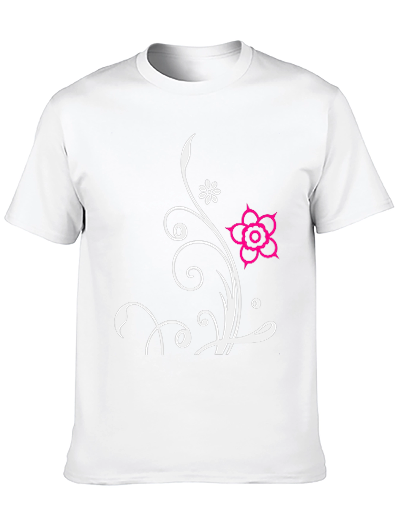 Floral Design Black T-Shirt