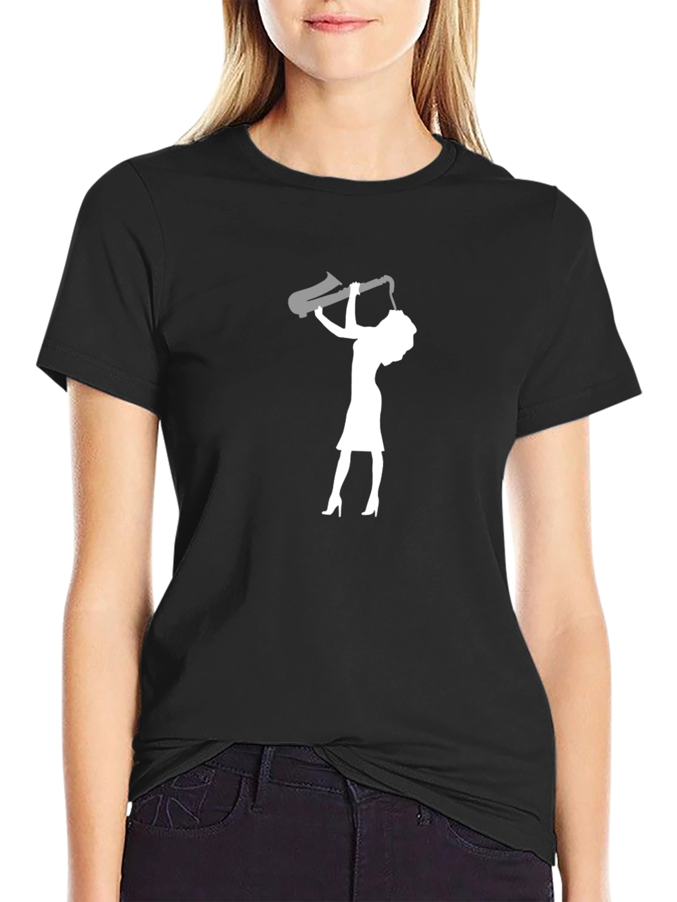 Saxophone Diva Black T-Shirt