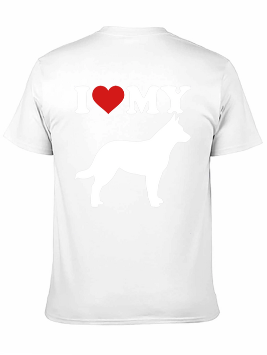 I Love My Dog T-Shirt - Black Cotton Blend - Pet Lover Gift