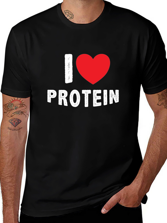 I Heart Protein Graphic T-Shirt - Black