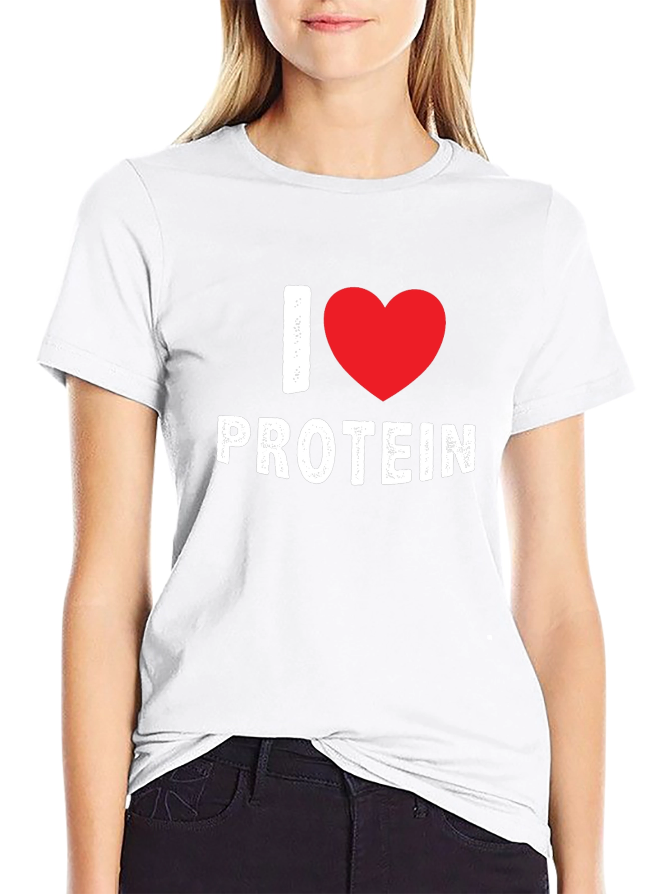 I Heart Protein Graphic T-Shirt - Black