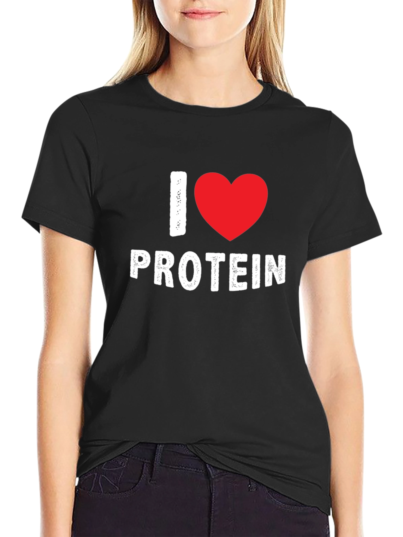 I Heart Protein Graphic T-Shirt - Black