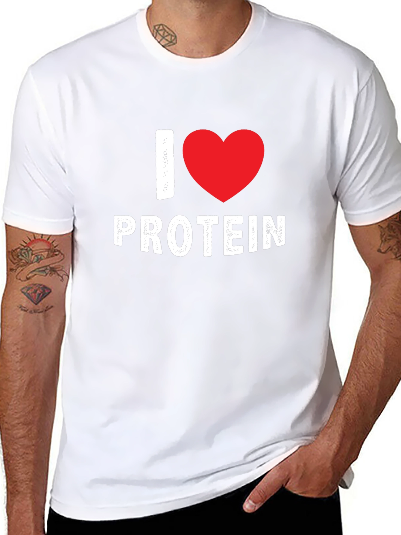 I Heart Protein Graphic T-Shirt - Black