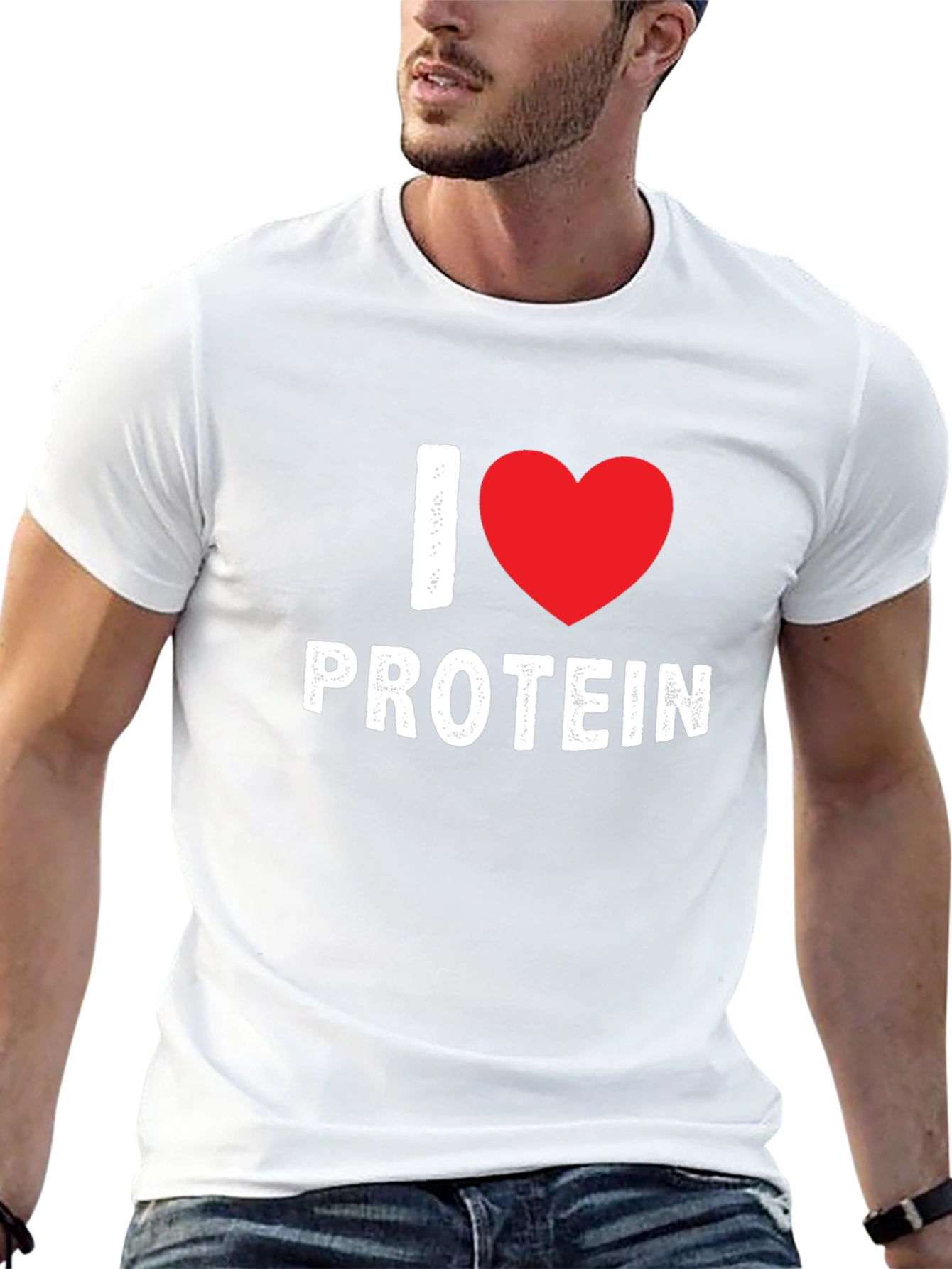 I Heart Protein Graphic T-Shirt - Black