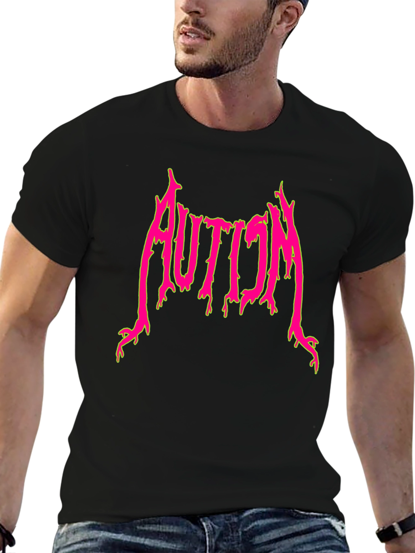 Caution T-Shirt - Black Bold Graphic