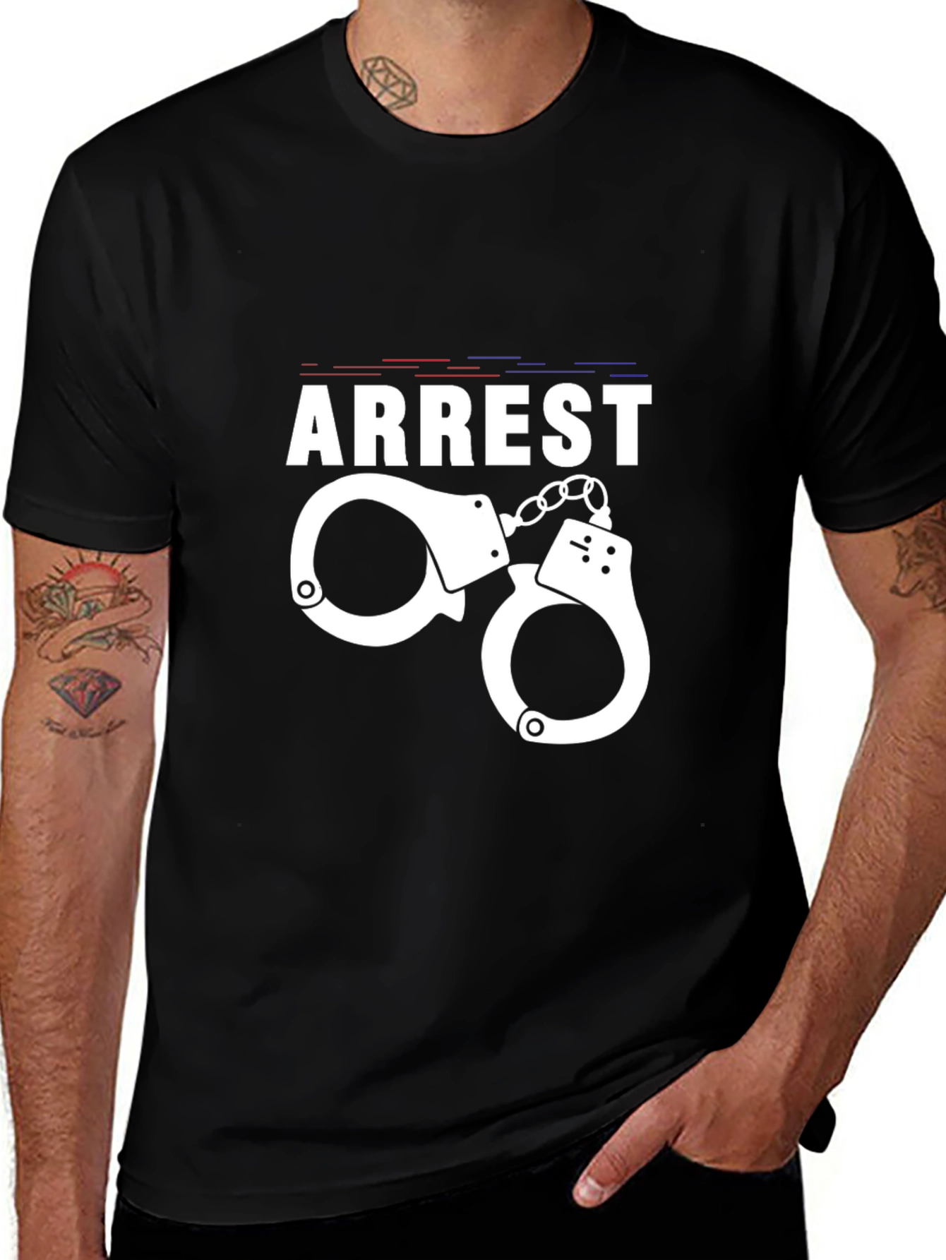 Arrest Handcuffs Graphic Tee - Black