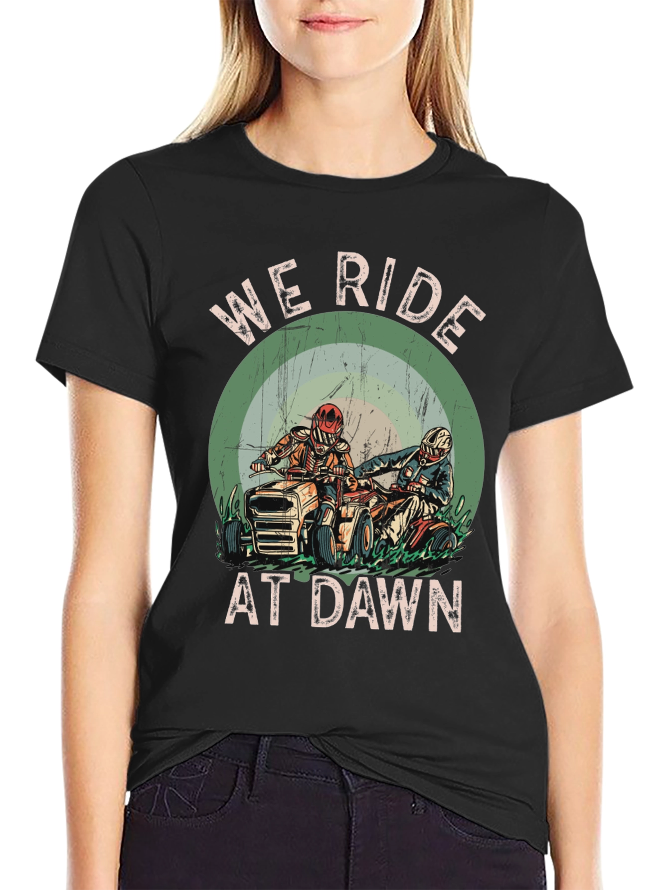 We Ride at Dawn T-Shirt - ATV Rider Design