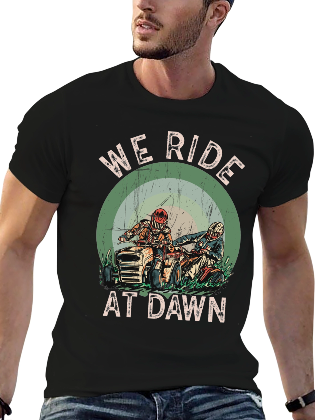 We Ride at Dawn T-Shirt - ATV Rider Design