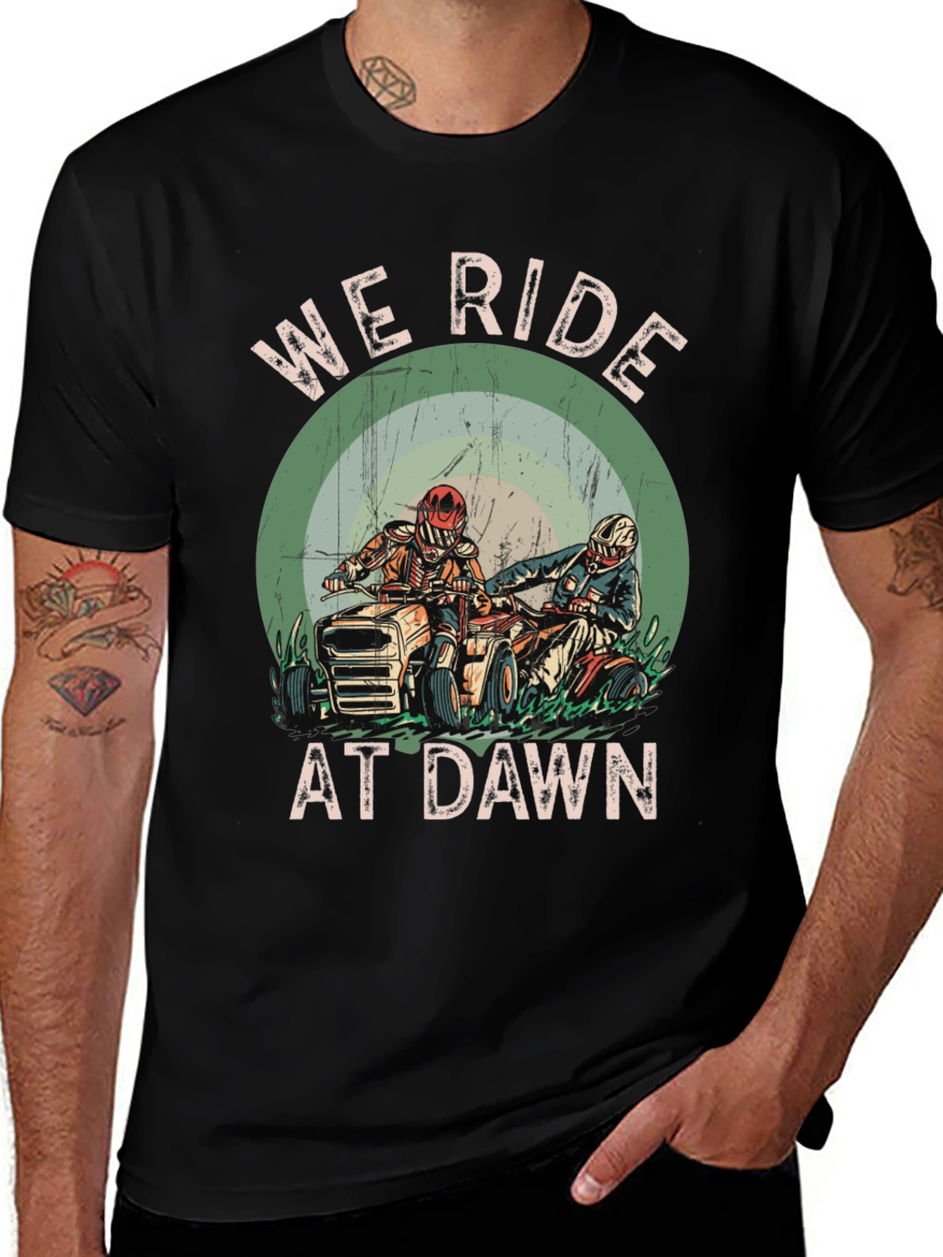 We Ride at Dawn T-Shirt - ATV Rider Design