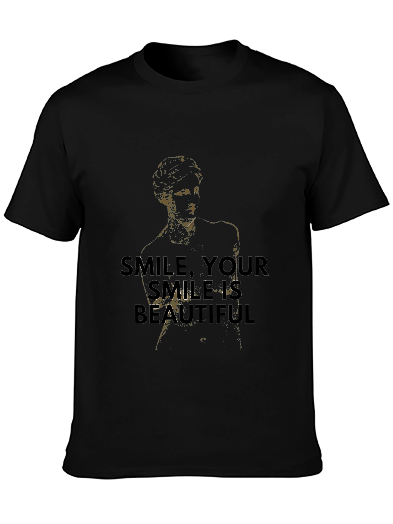 Smile is Beautiful Graphic Tee - Black Cotton