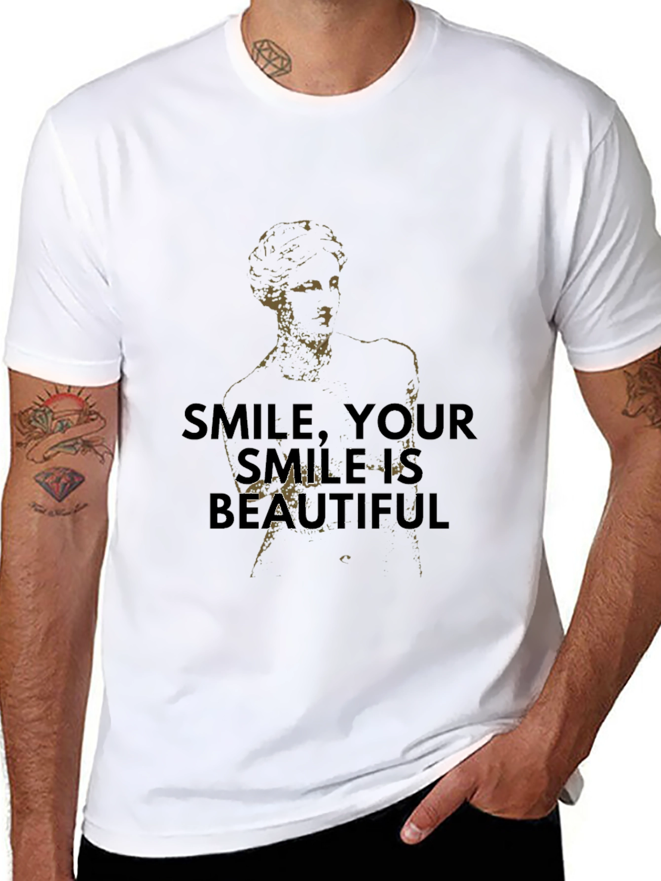 Smile is Beautiful Graphic Tee - Black Cotton