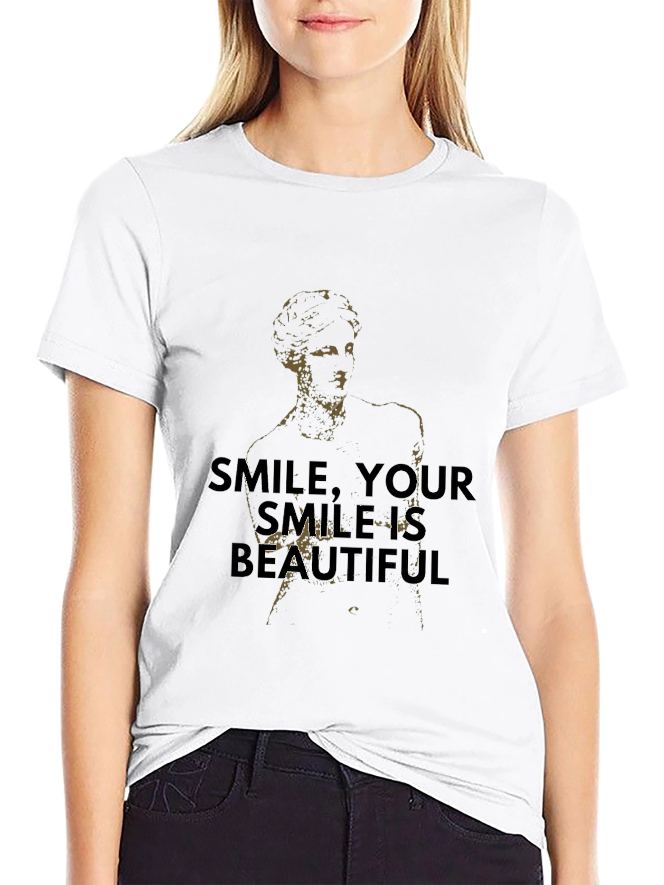 Smile is Beautiful Graphic Tee - Black Cotton