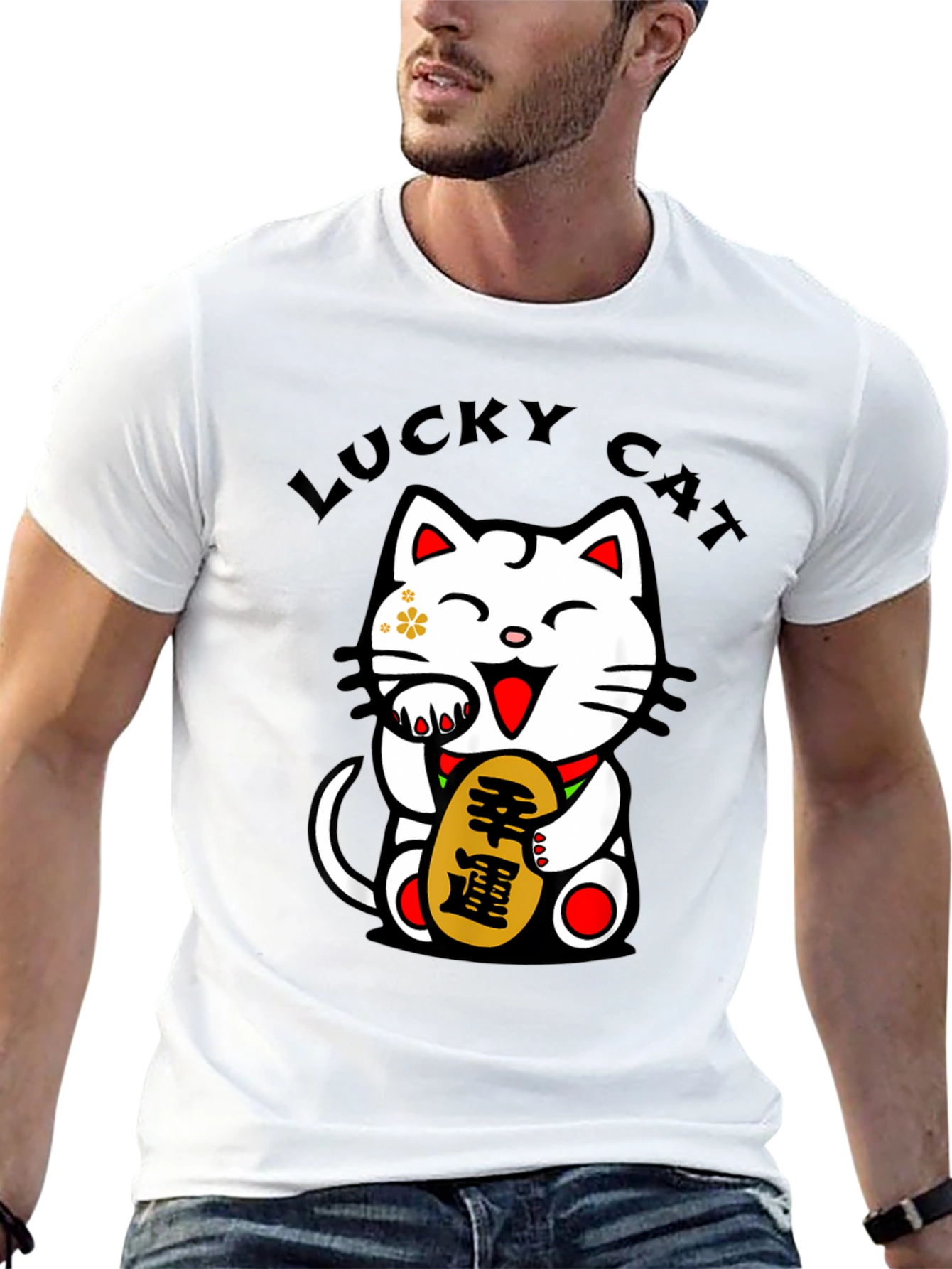 Lucky Cat T-Shirt - Mens Graphic Tee