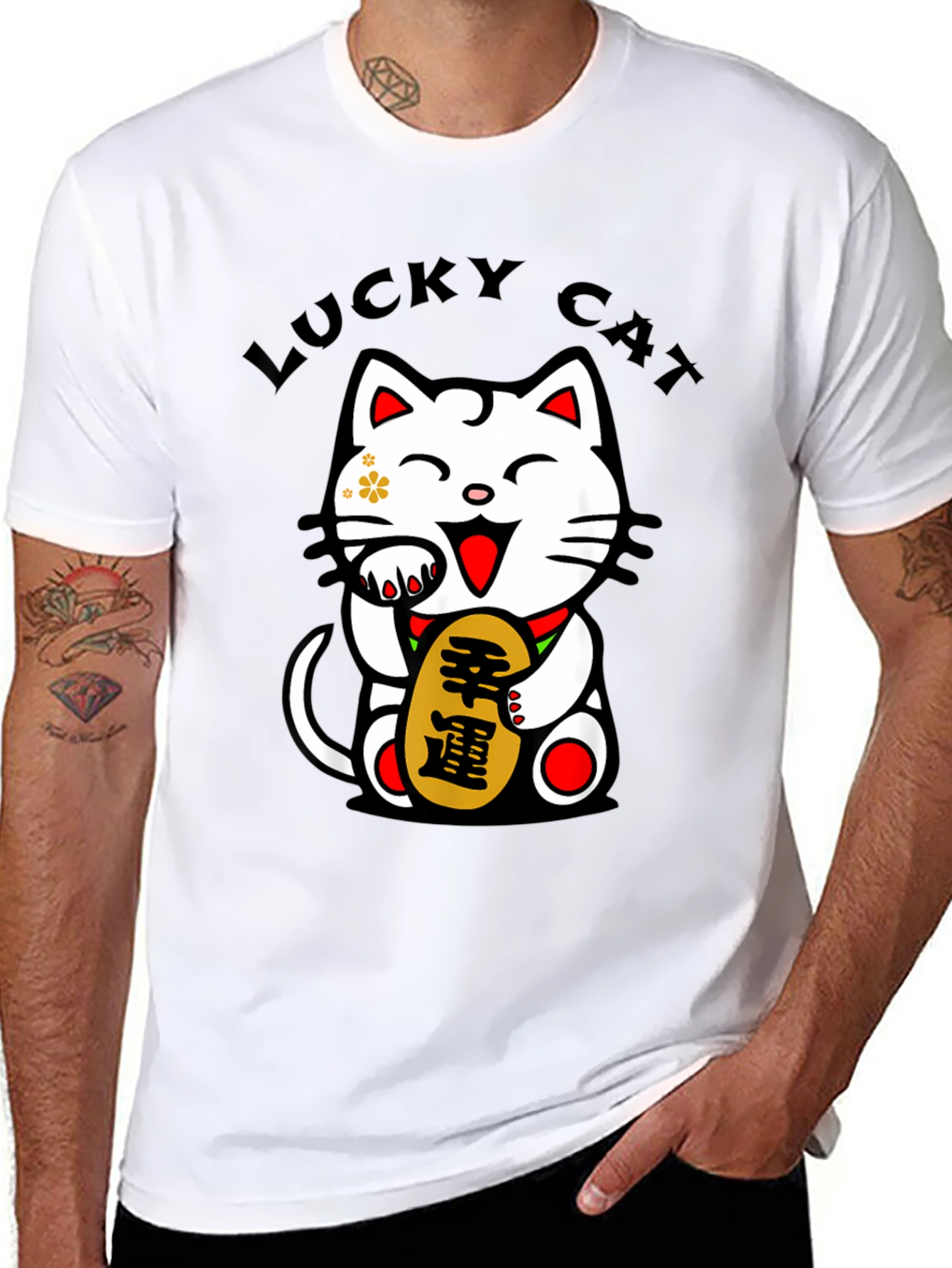 Lucky Cat T-Shirt - Mens Graphic Tee