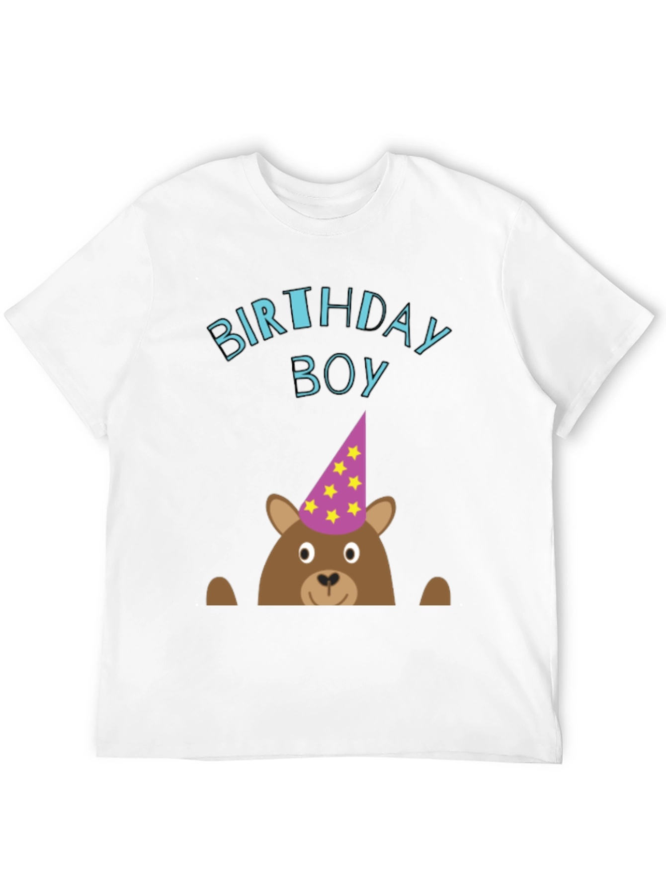 Birthday Boy Bear Graphic Tee - Cute Celebration T-Shirt