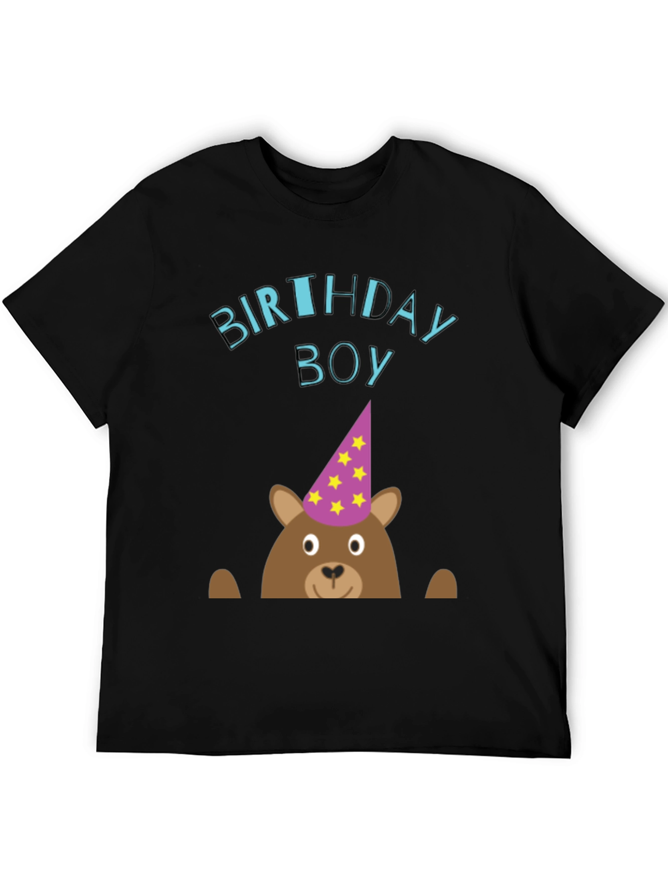 Birthday Boy Bear Graphic Tee - Cute Celebration T-Shirt