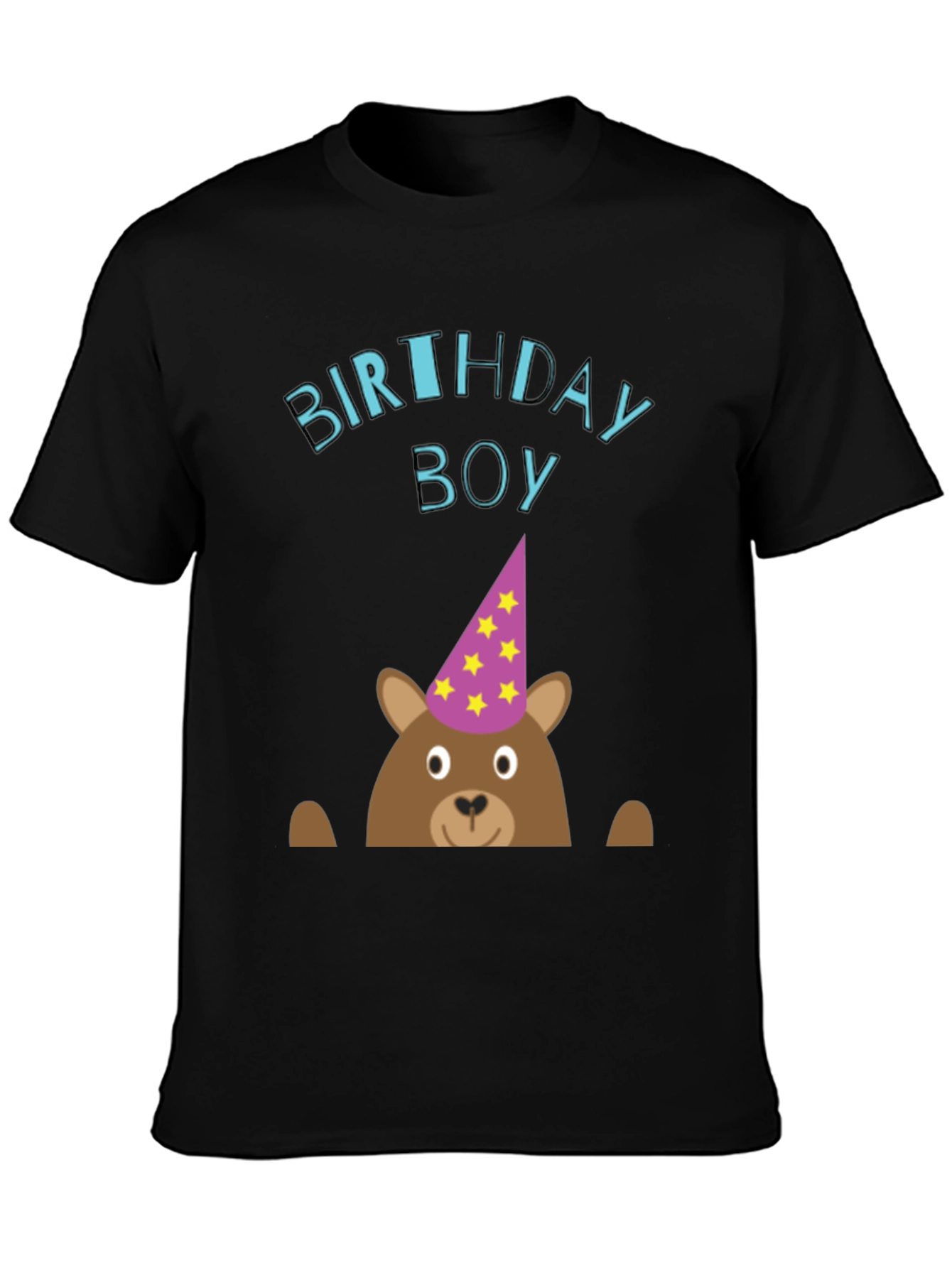 Birthday Boy Bear Graphic Tee - Cute Celebration T-Shirt