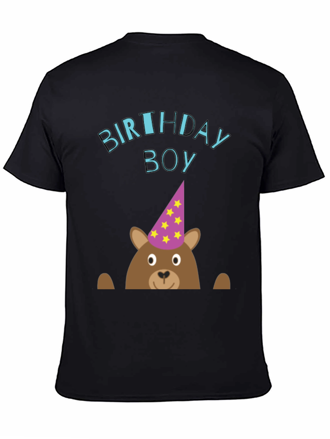 Birthday Boy Bear Graphic Tee - Cute Celebration T-Shirt