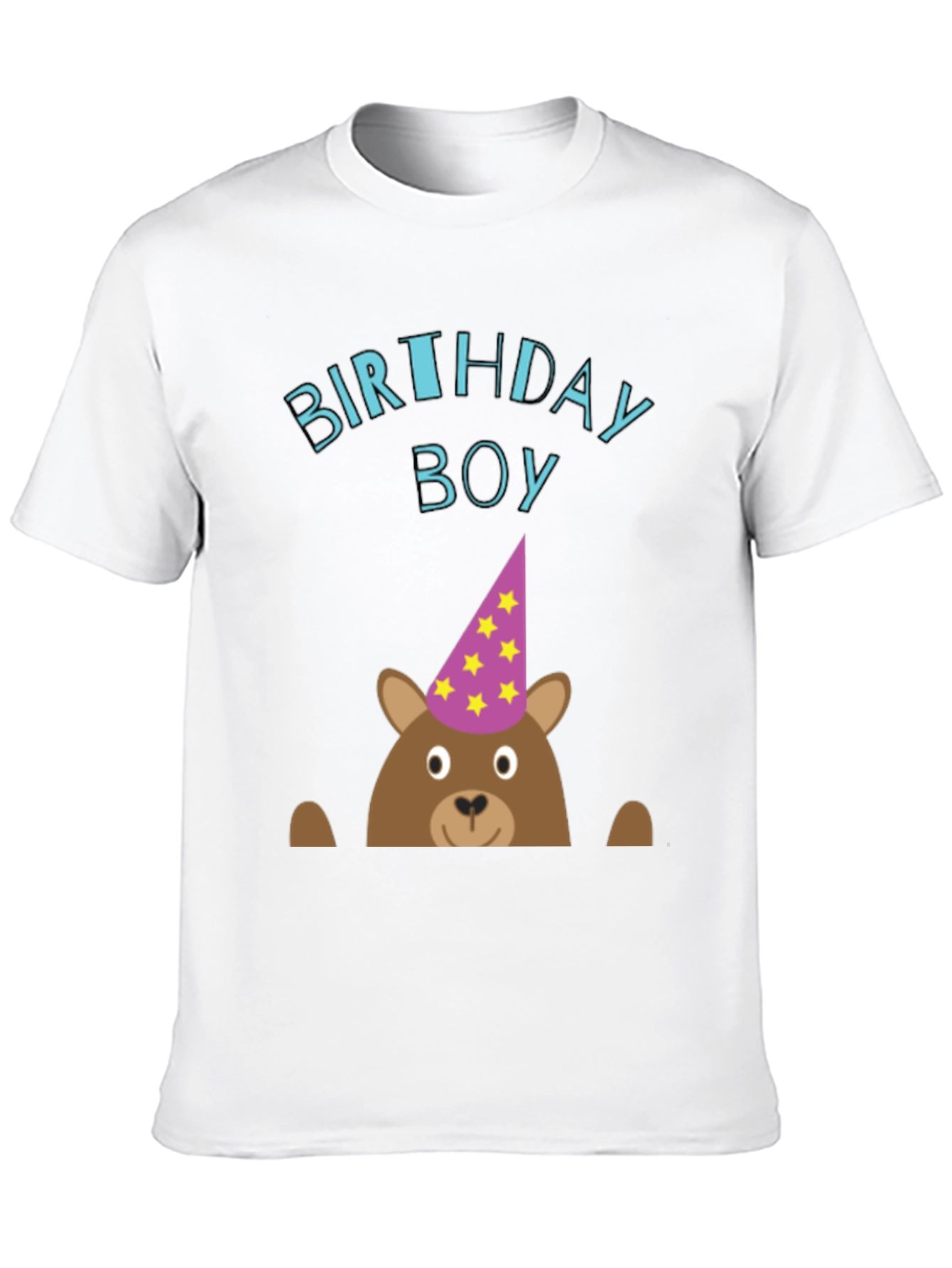 Birthday Boy Bear Graphic Tee - Cute Celebration T-Shirt