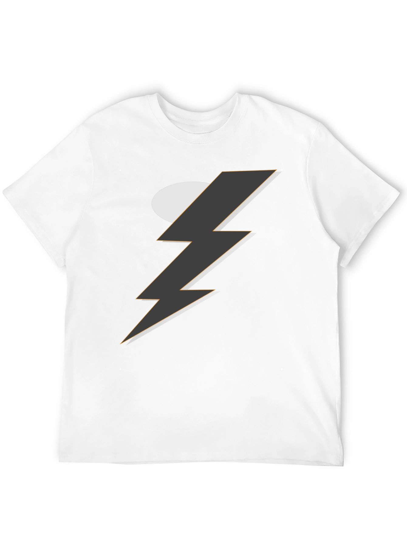 Mens Black T-Shirt with Graphic Lightning Bolt Design