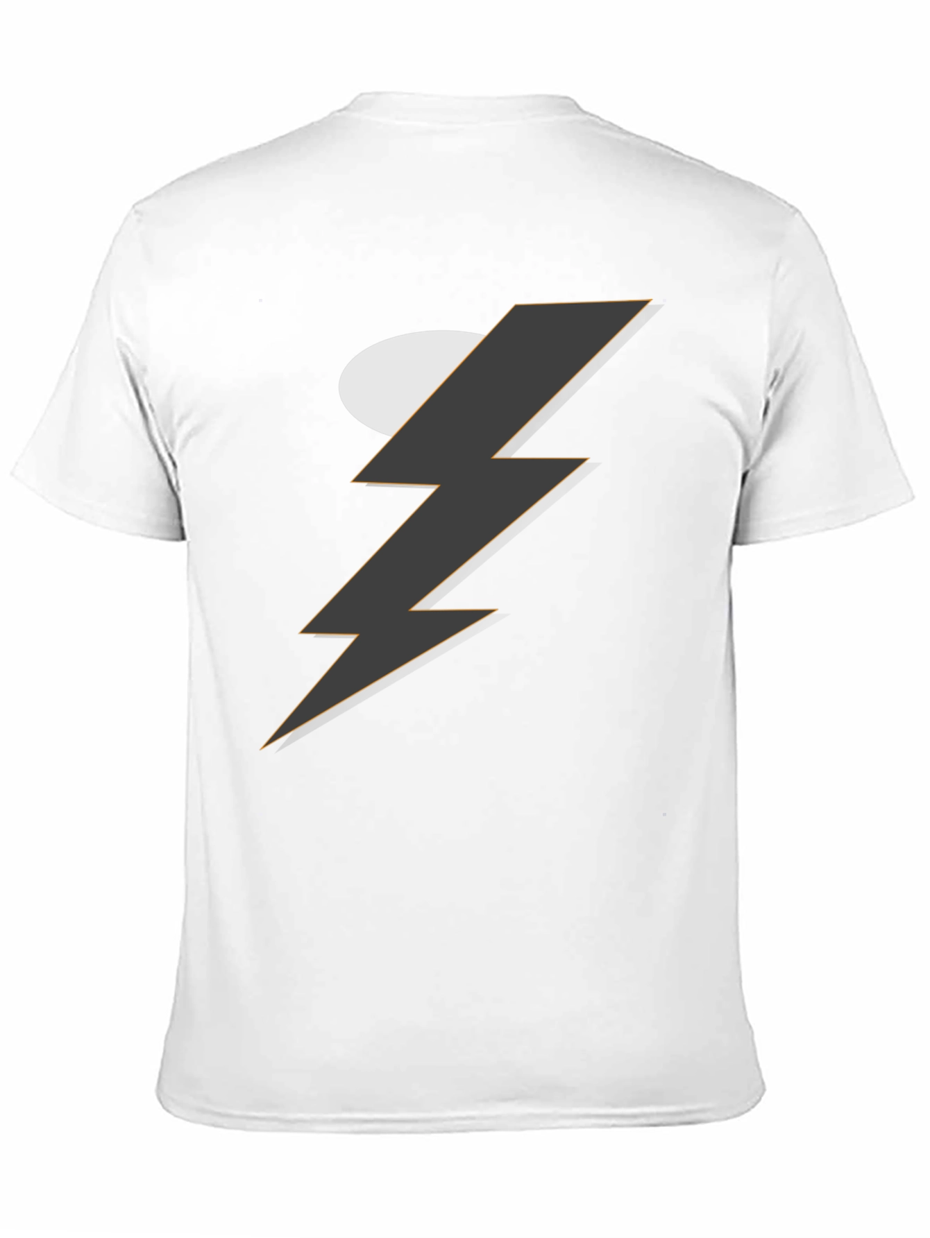Mens Black T-Shirt with Graphic Lightning Bolt Design