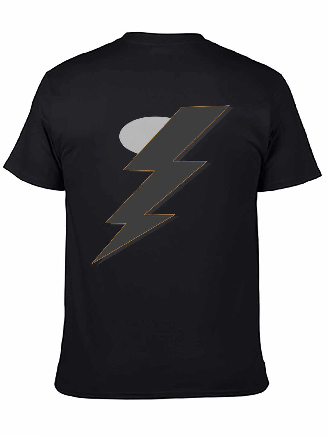 Mens Black T-Shirt with Graphic Lightning Bolt Design