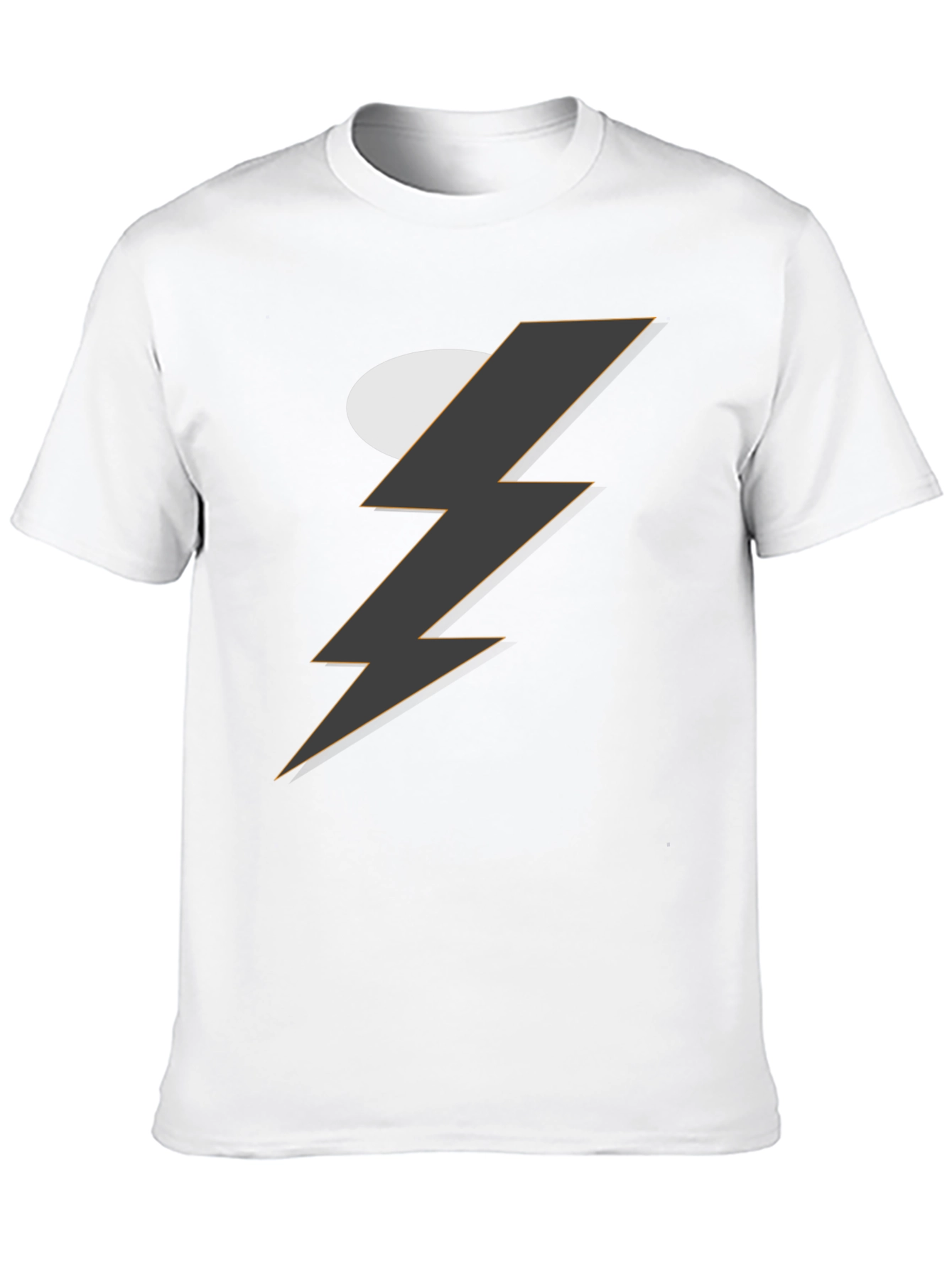 Mens Black T-Shirt with Graphic Lightning Bolt Design