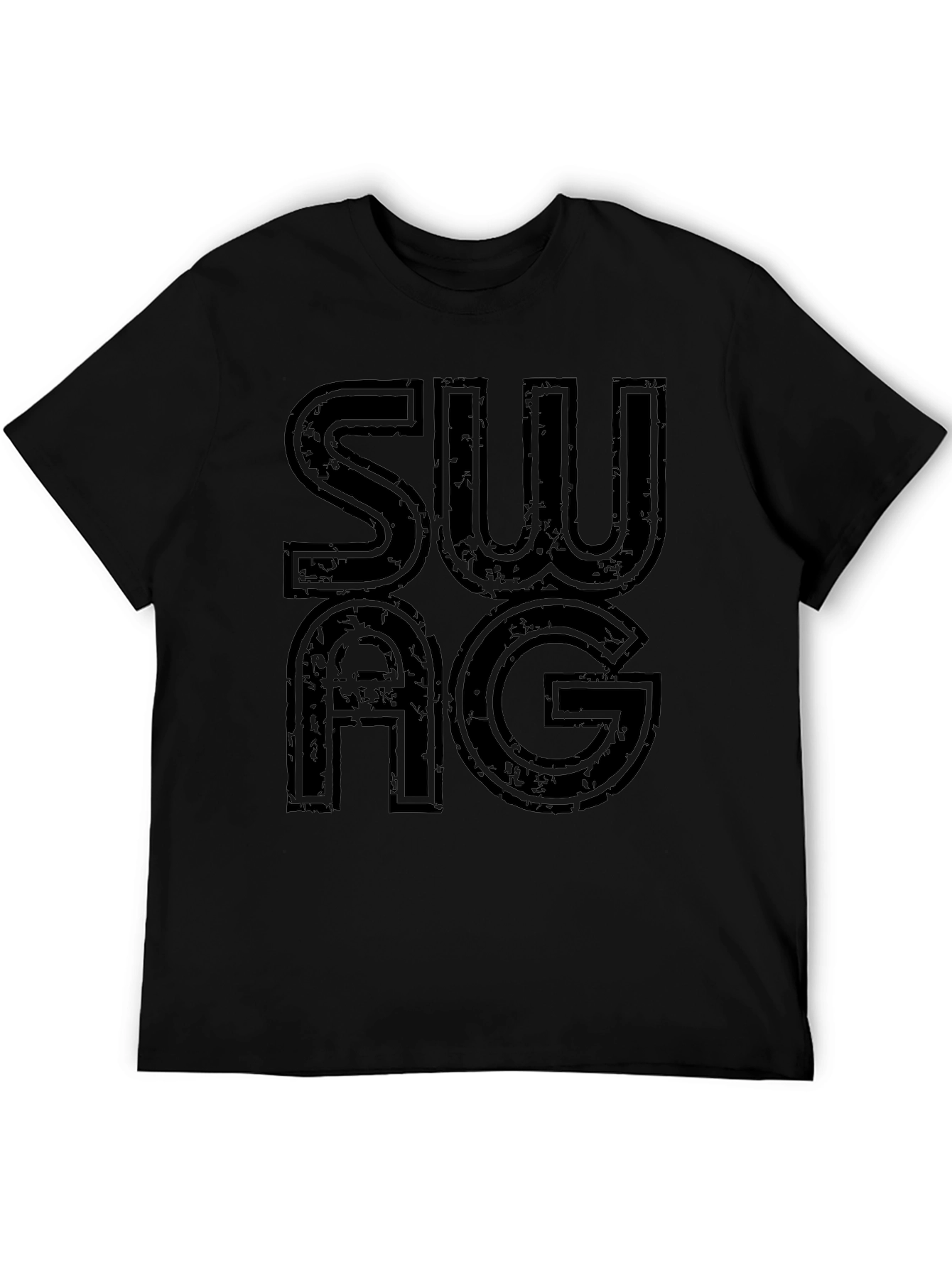 Mens Black SWAG Graphic Print T-Shirt