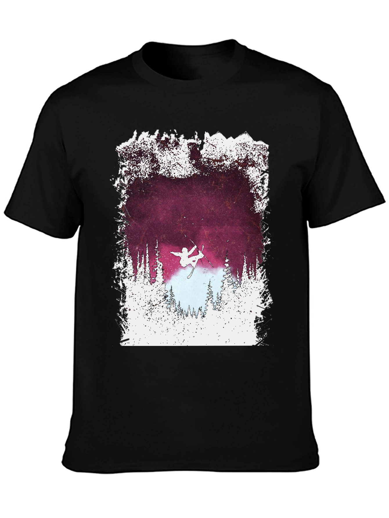 Skiing Silhouette Graphic Tee