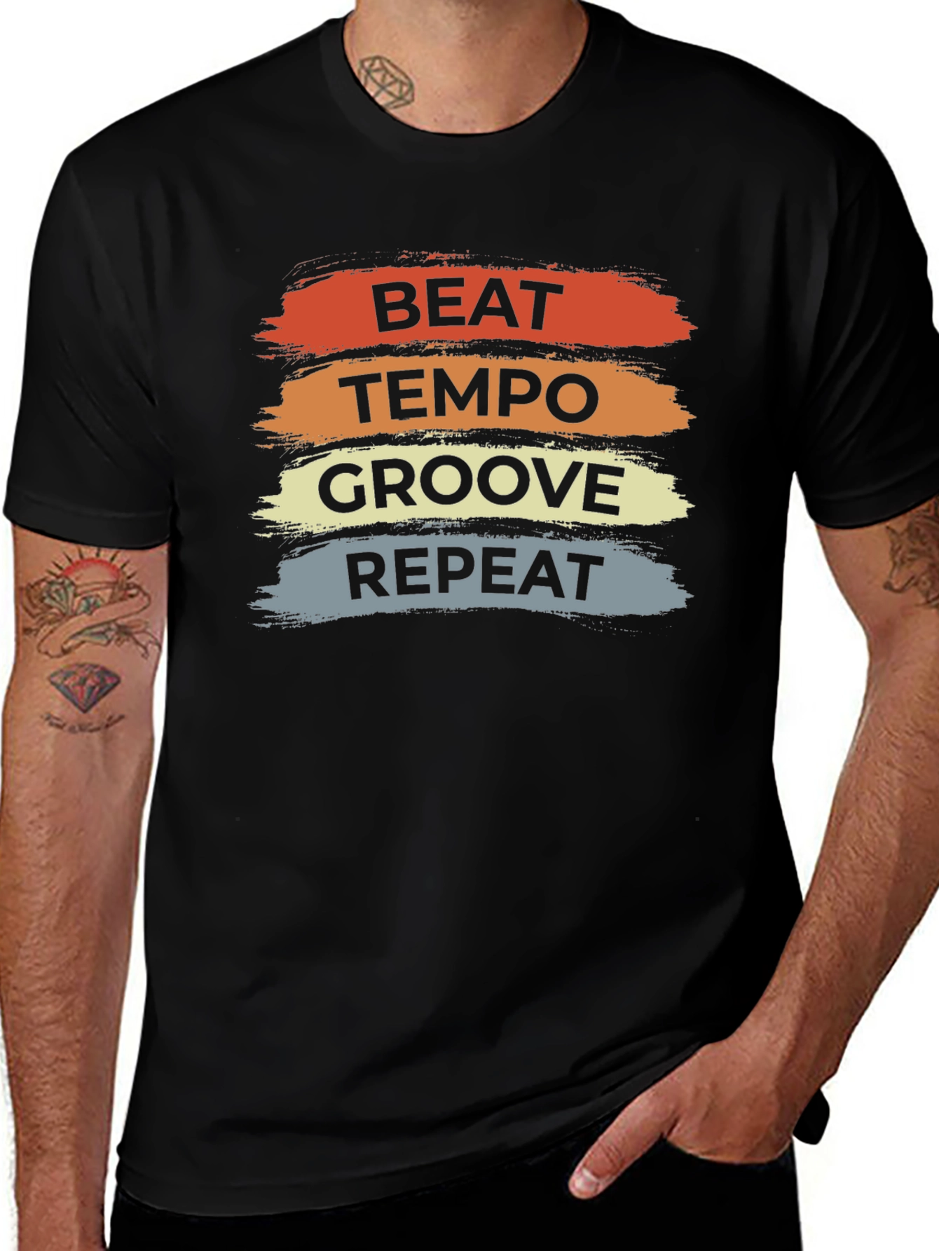 Beat Tempo Groove Repeat Black T-Shirt