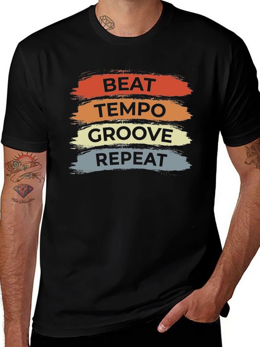 Beat Tempo Groove Repeat Black T-Shirt