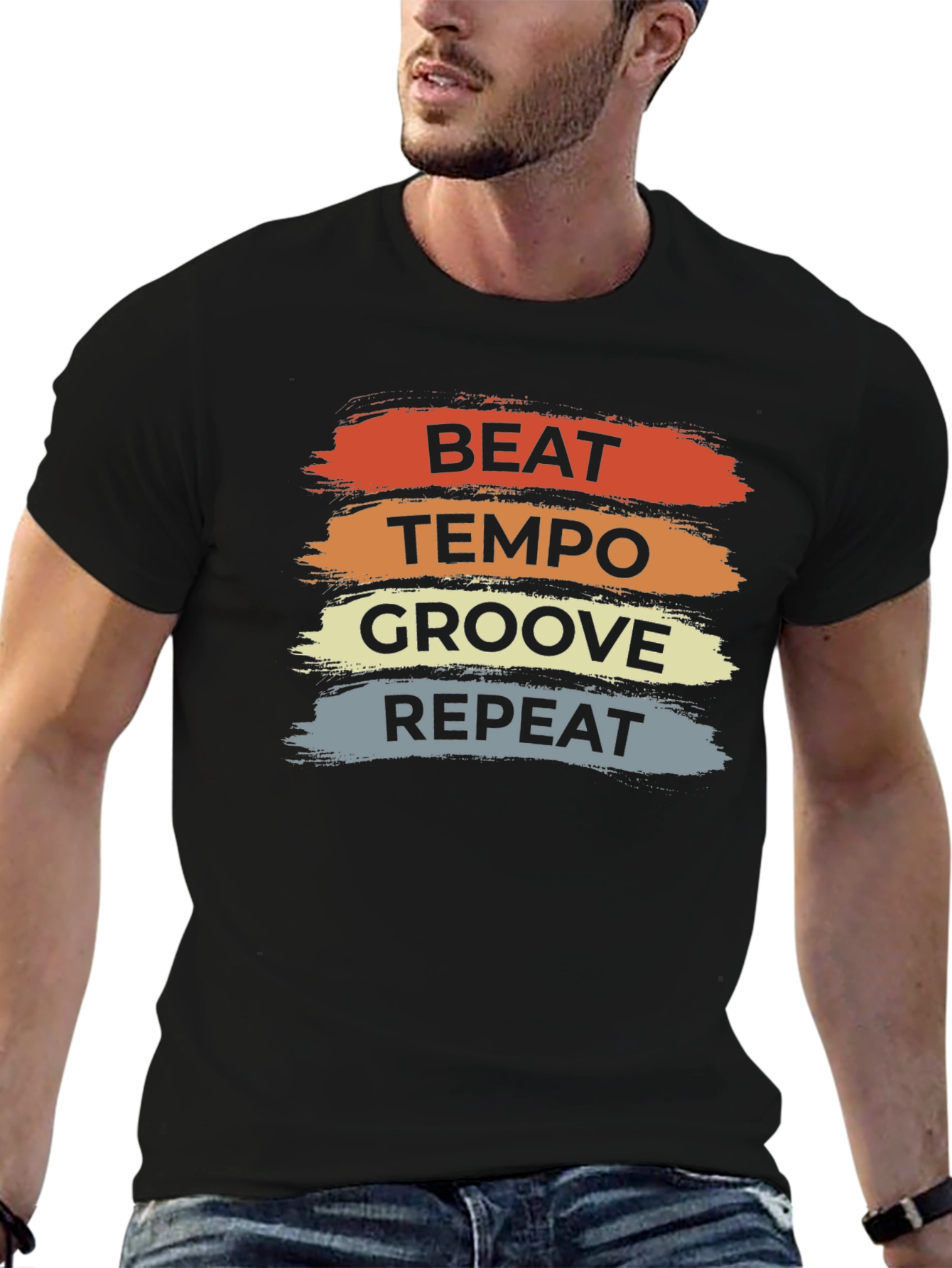 Beat Tempo Groove Repeat Black T-Shirt