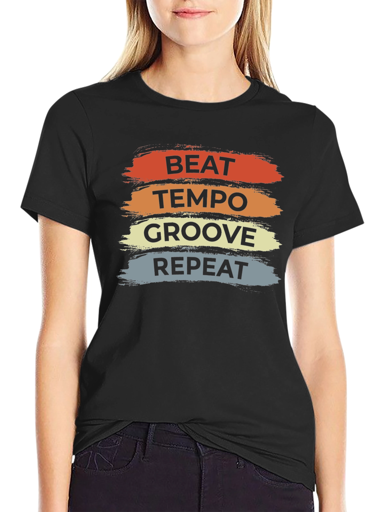 Beat Tempo Groove Repeat Black T-Shirt
