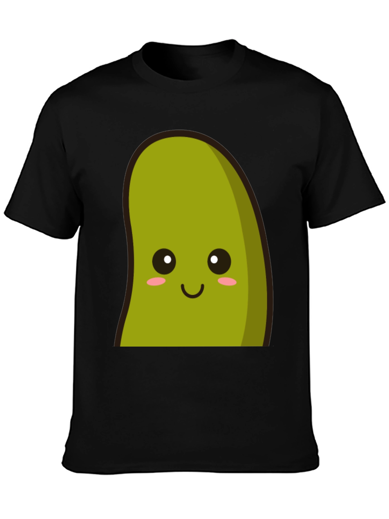 Cute Avocado Graphic Tee - Black Cotton T-Shirt