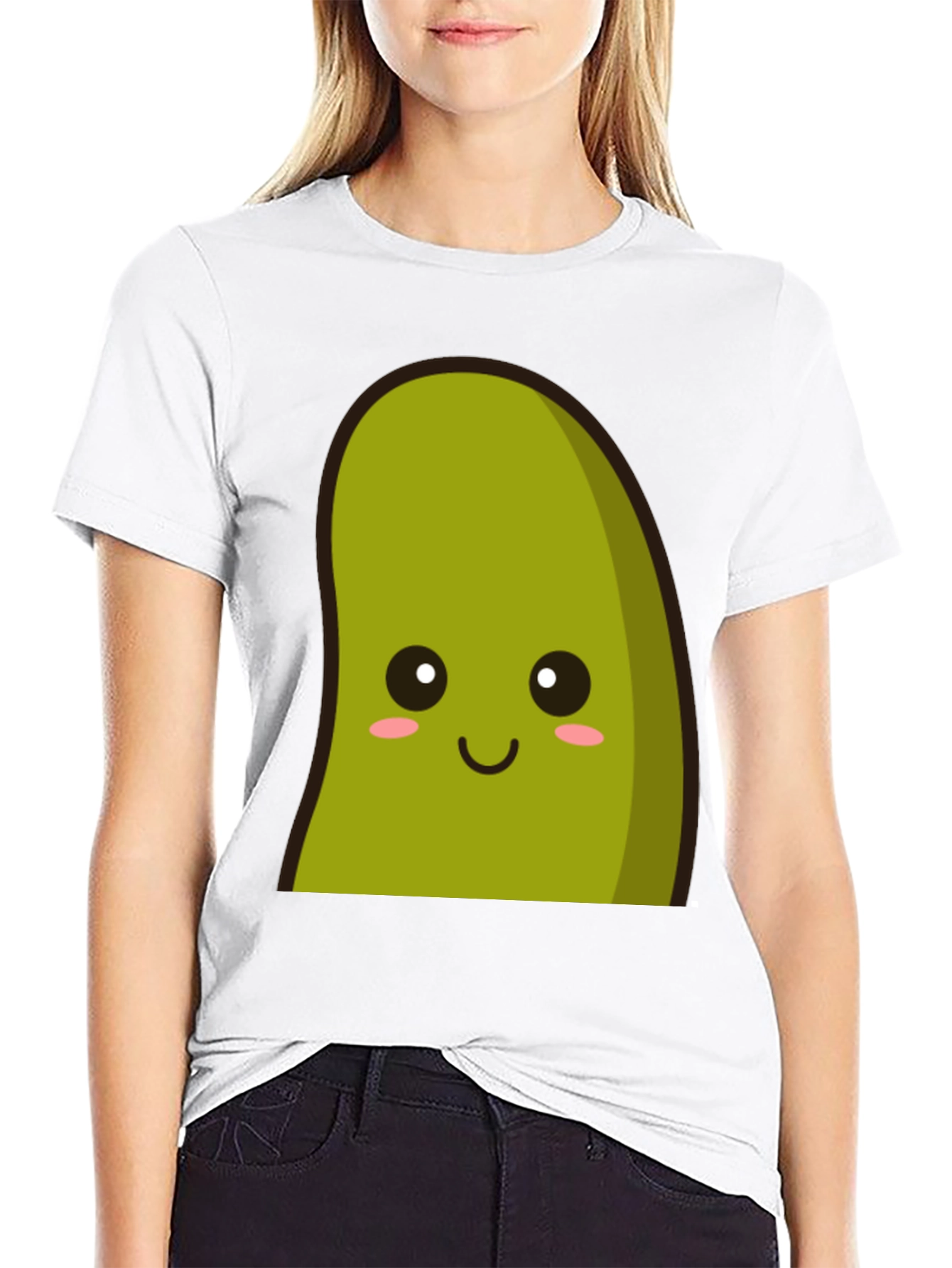 Cute Avocado Graphic Tee - Black Cotton T-Shirt