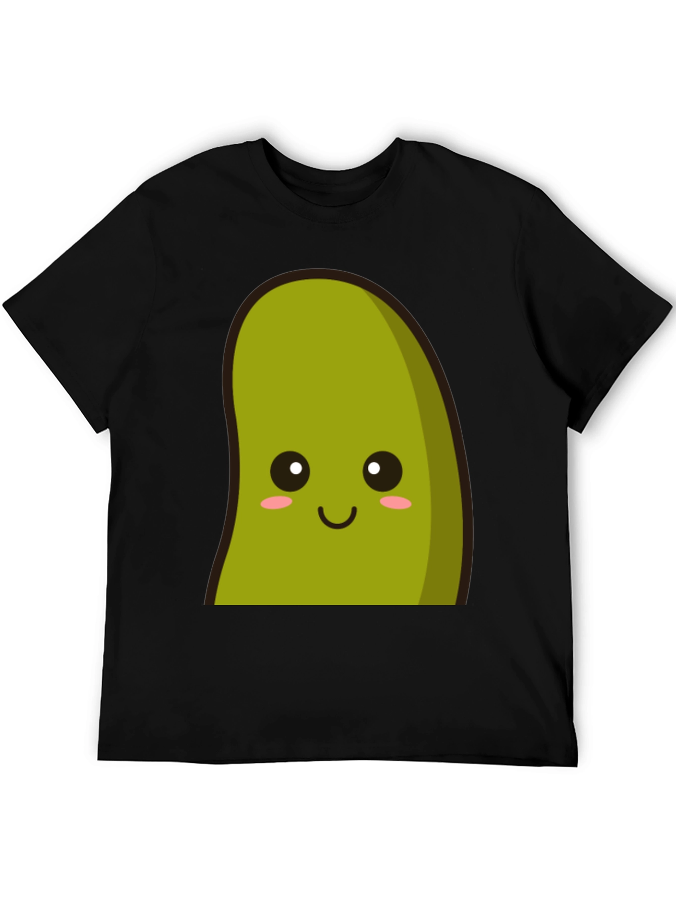 Cute Avocado Graphic Tee - Black Cotton T-Shirt