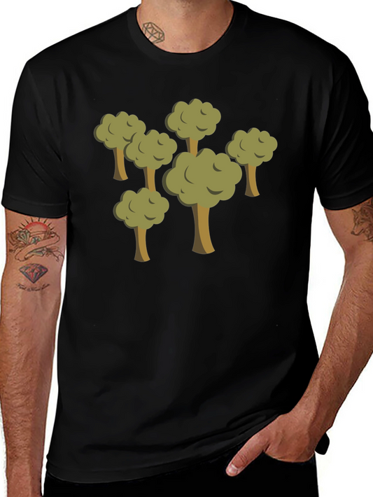 Cartoon Forest Black T-Shirt